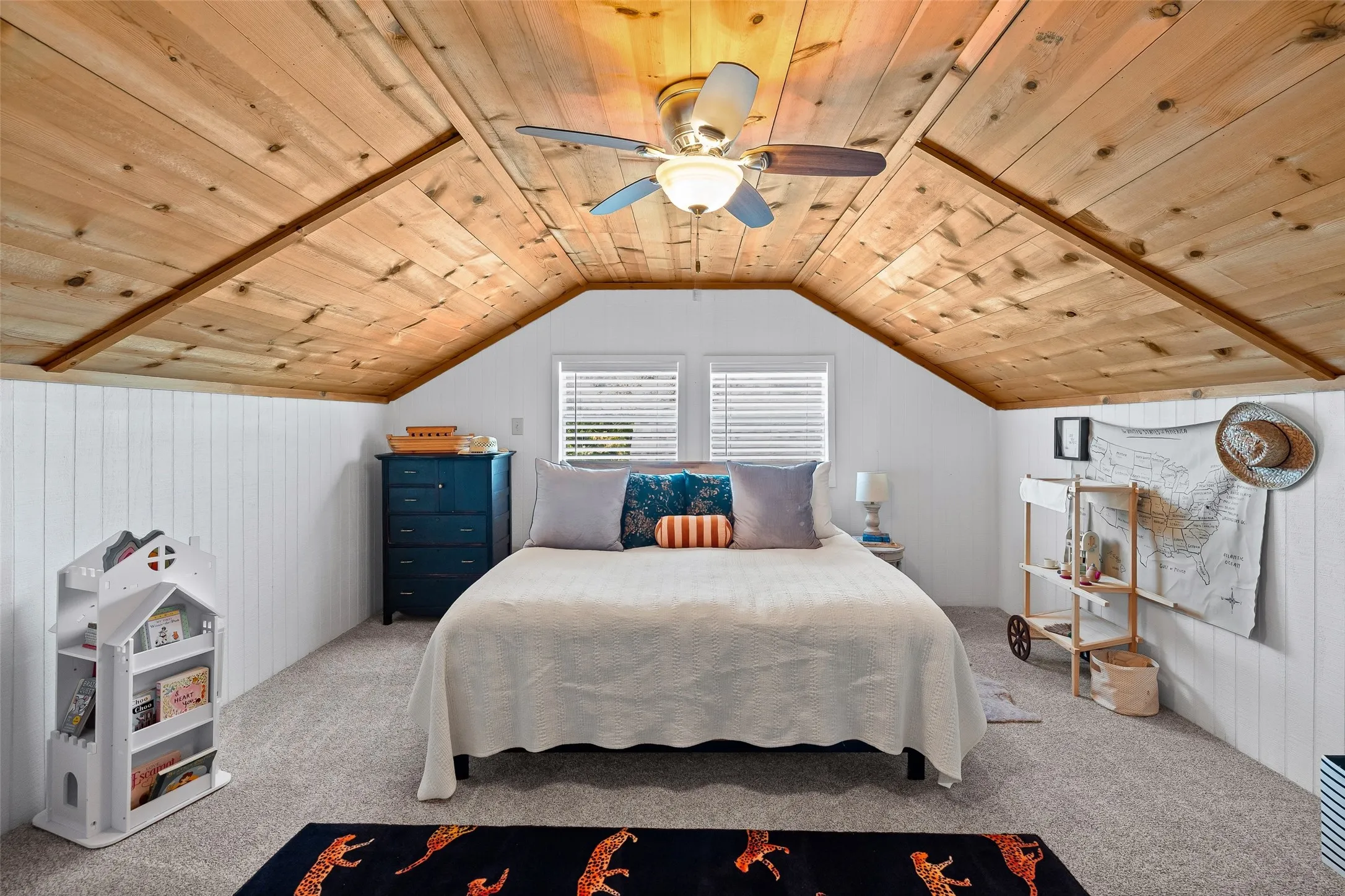 Now this is the fun part! Upstairs has been redone to a bedroom, but could be used for so many things!