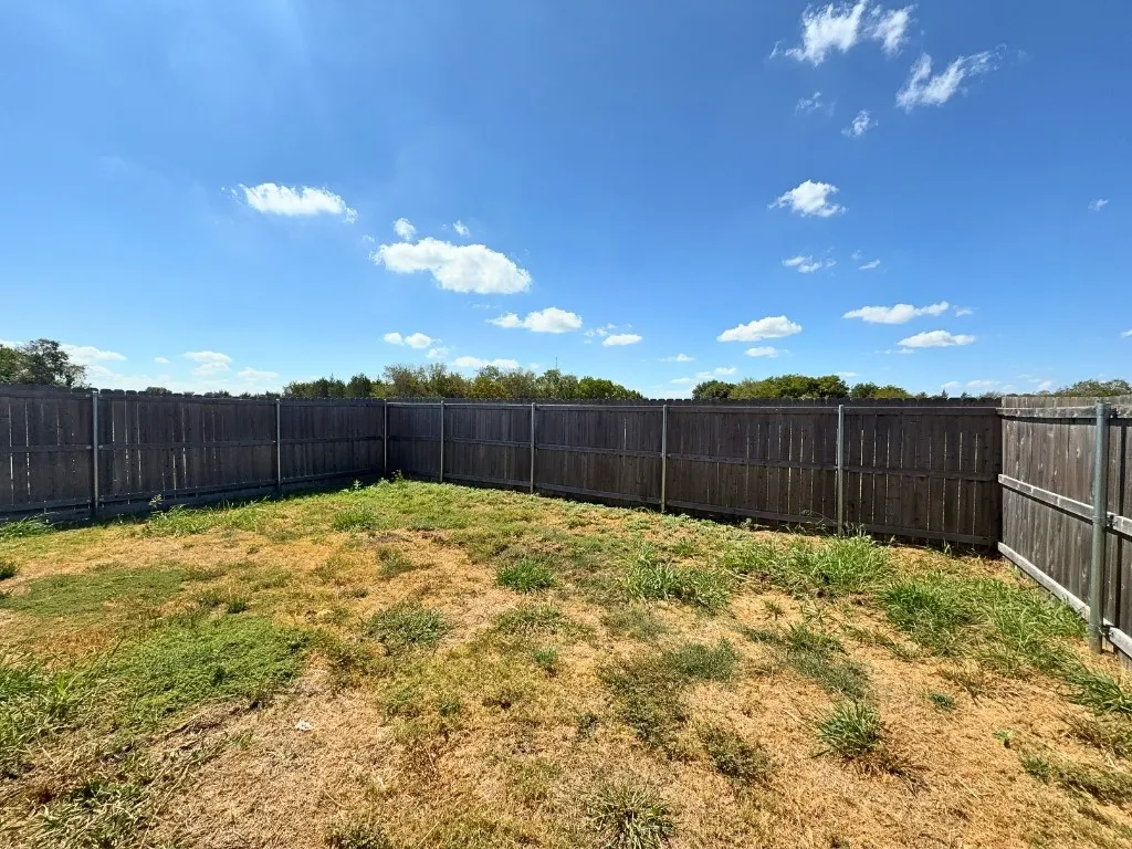 Fenced backyard