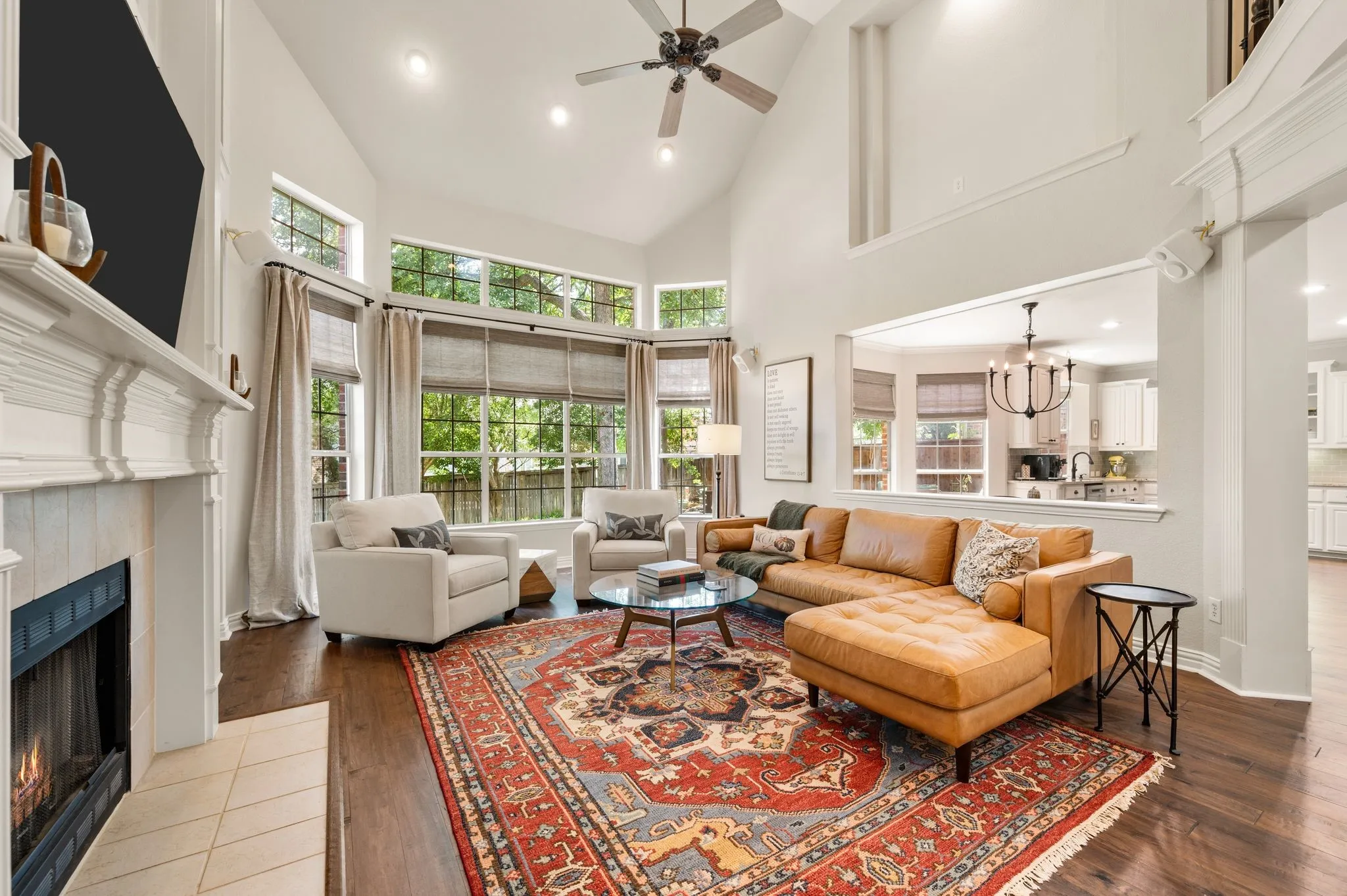 Natural light pours into the family room, which opens easily to the kitchen & breakfast area for effortless everyday living.