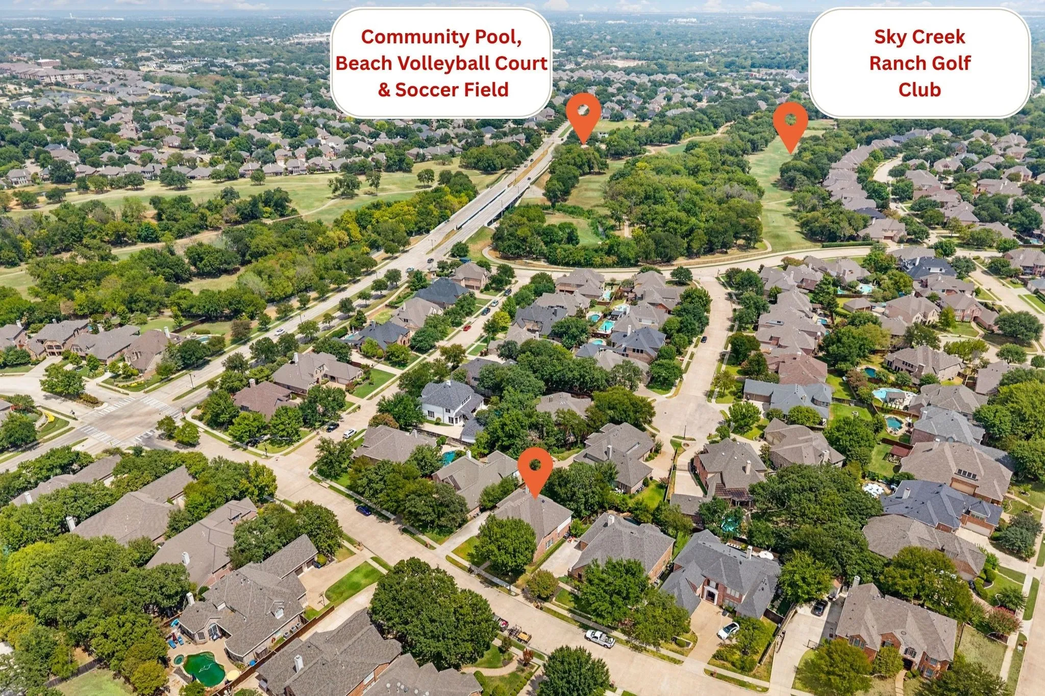 Enjoy an amenity-rich lifestyle with convenient access to the community pool, beach volleyball court, soccer field & Sky Creek Ranch Golf Club!