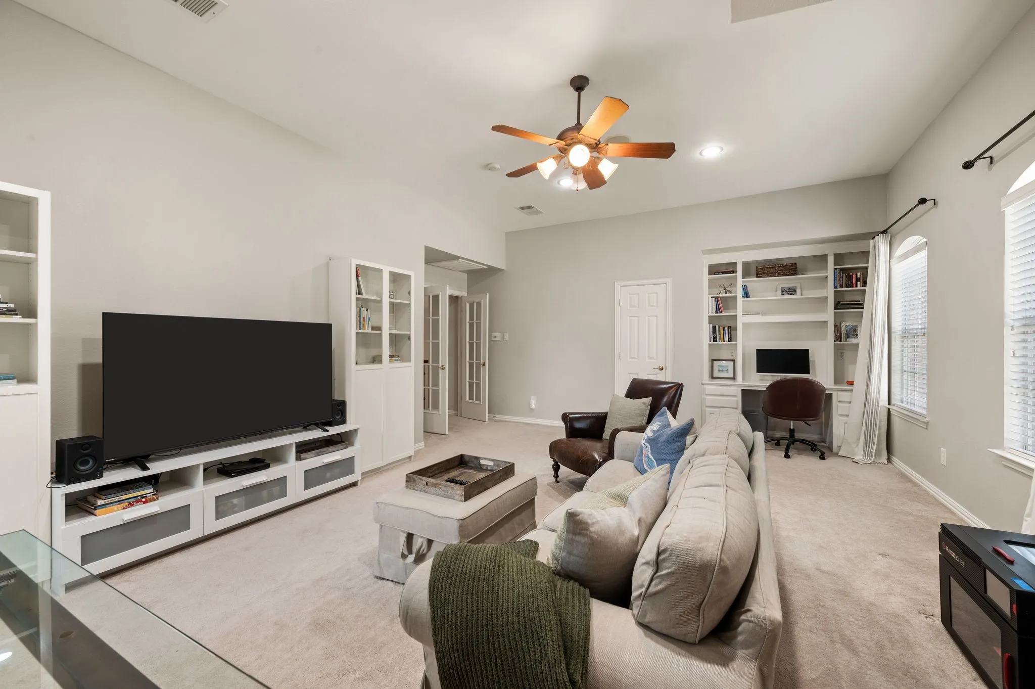 Oversized upstairs game room offers abundant space for movie nights, gaming, homework or a second living area.