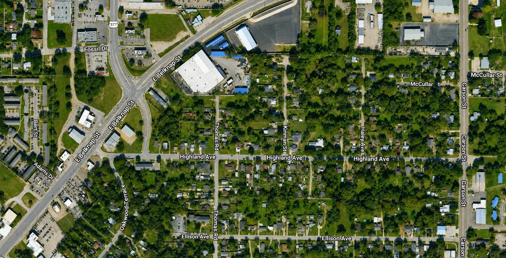 Aerial View. Presenting a top-down perspective of the property and surrounding area