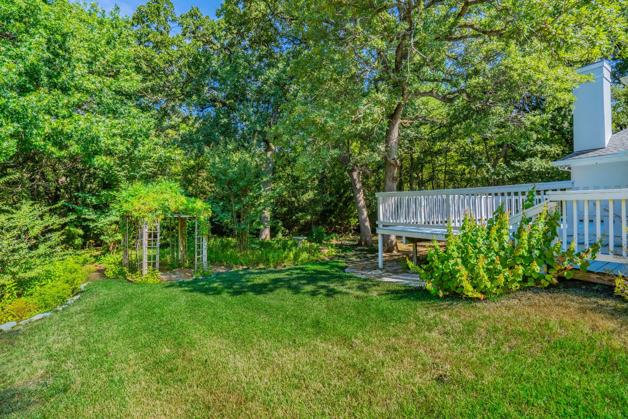 Imagine enjoying this shady back yard!