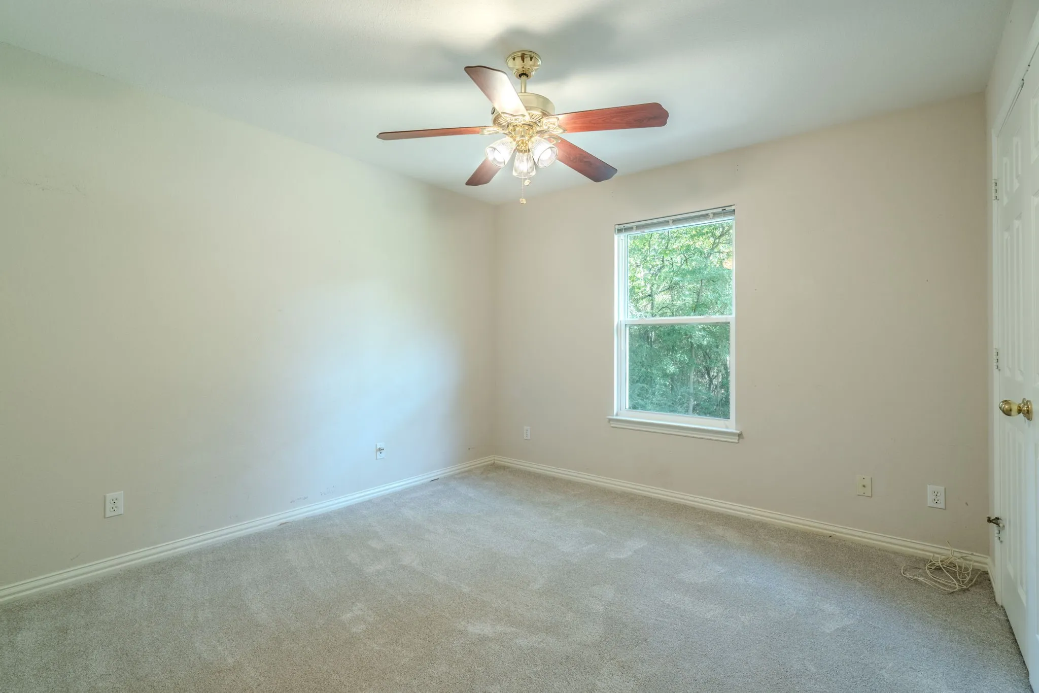 Bedroom 2 - new carpet, ceiling fan, and spacious closet.