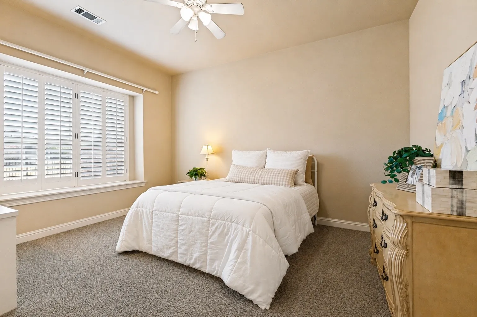 Downstairs bedroom with walk in closet.