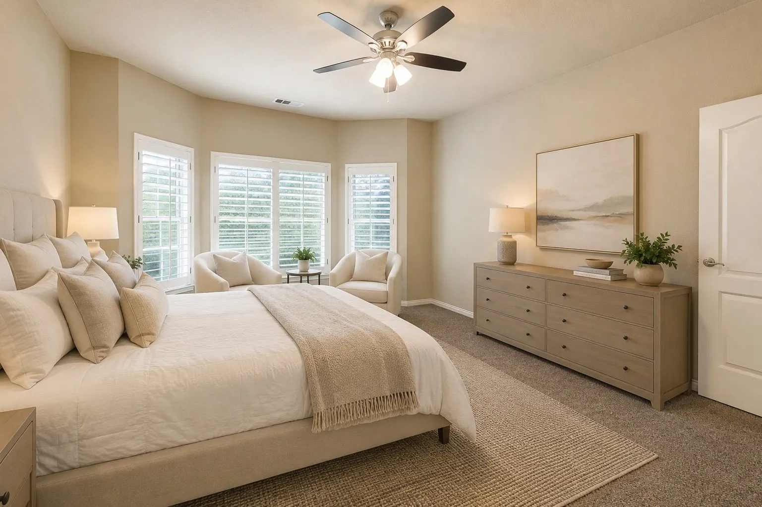 Upstairs bedroom (virtual staging for ideas).