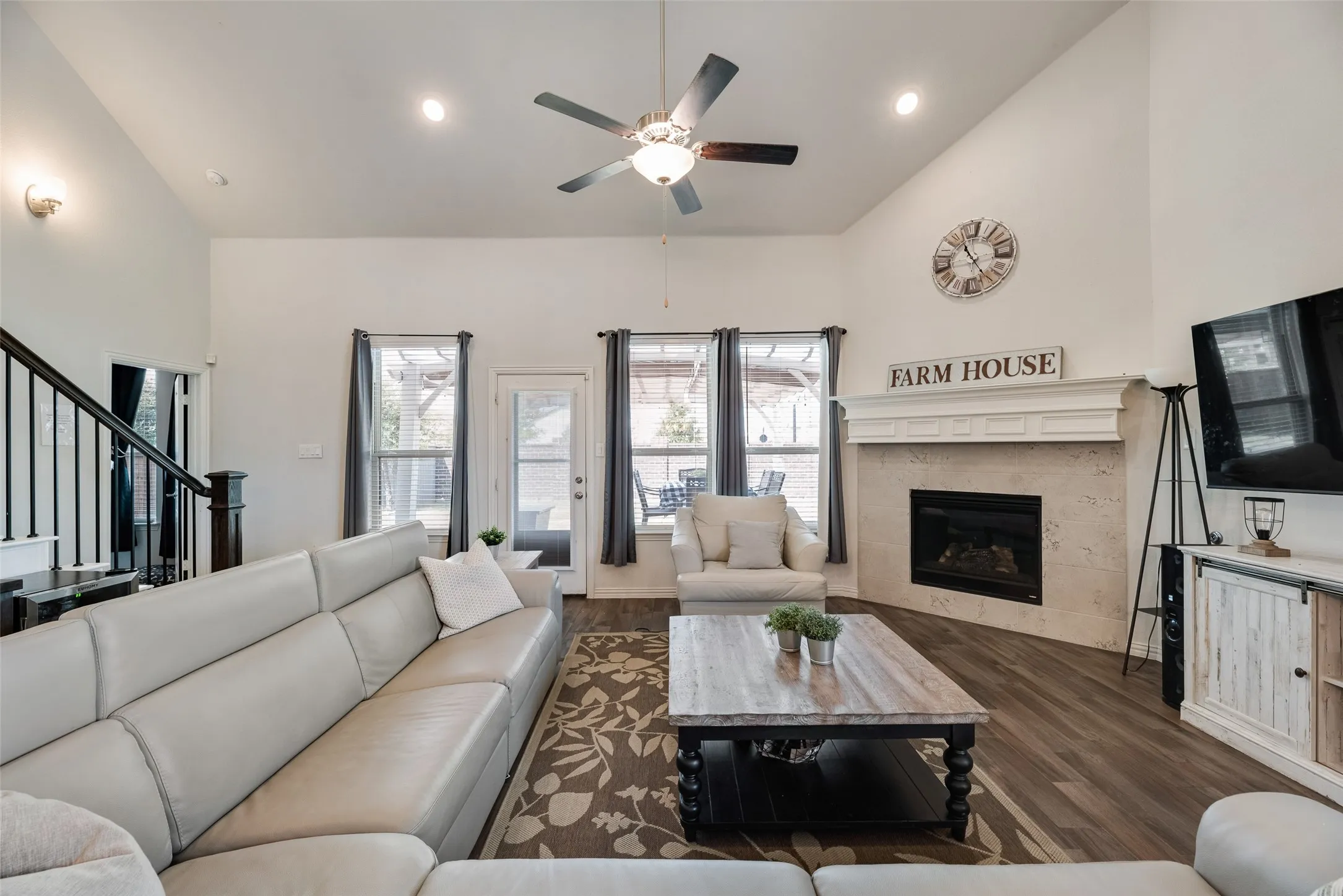 Enjoy a nice movie night in front of the fireplace!