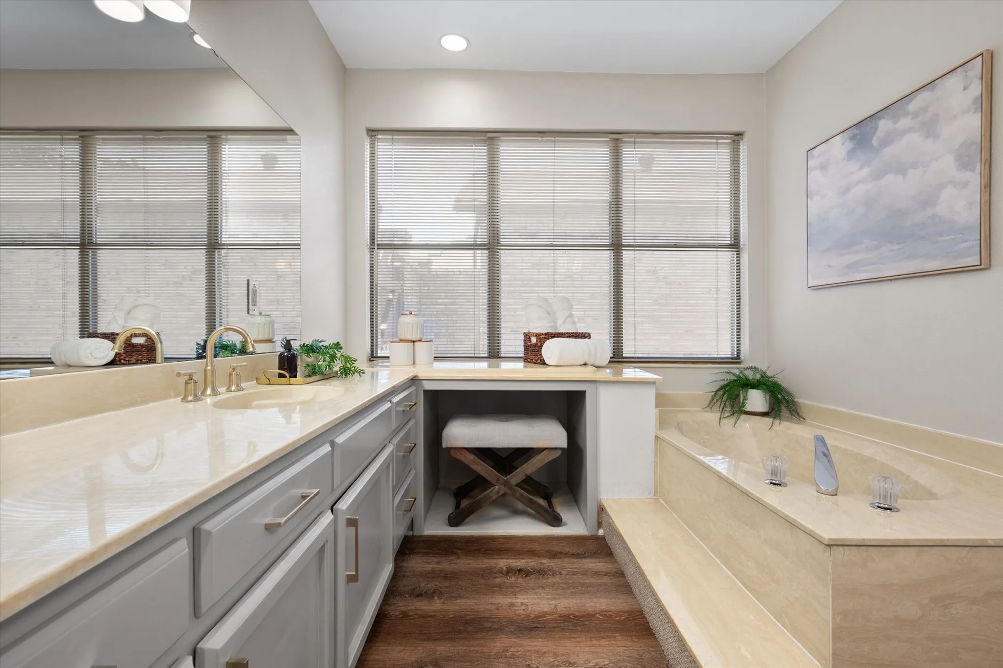 Makeup vanity with natural light