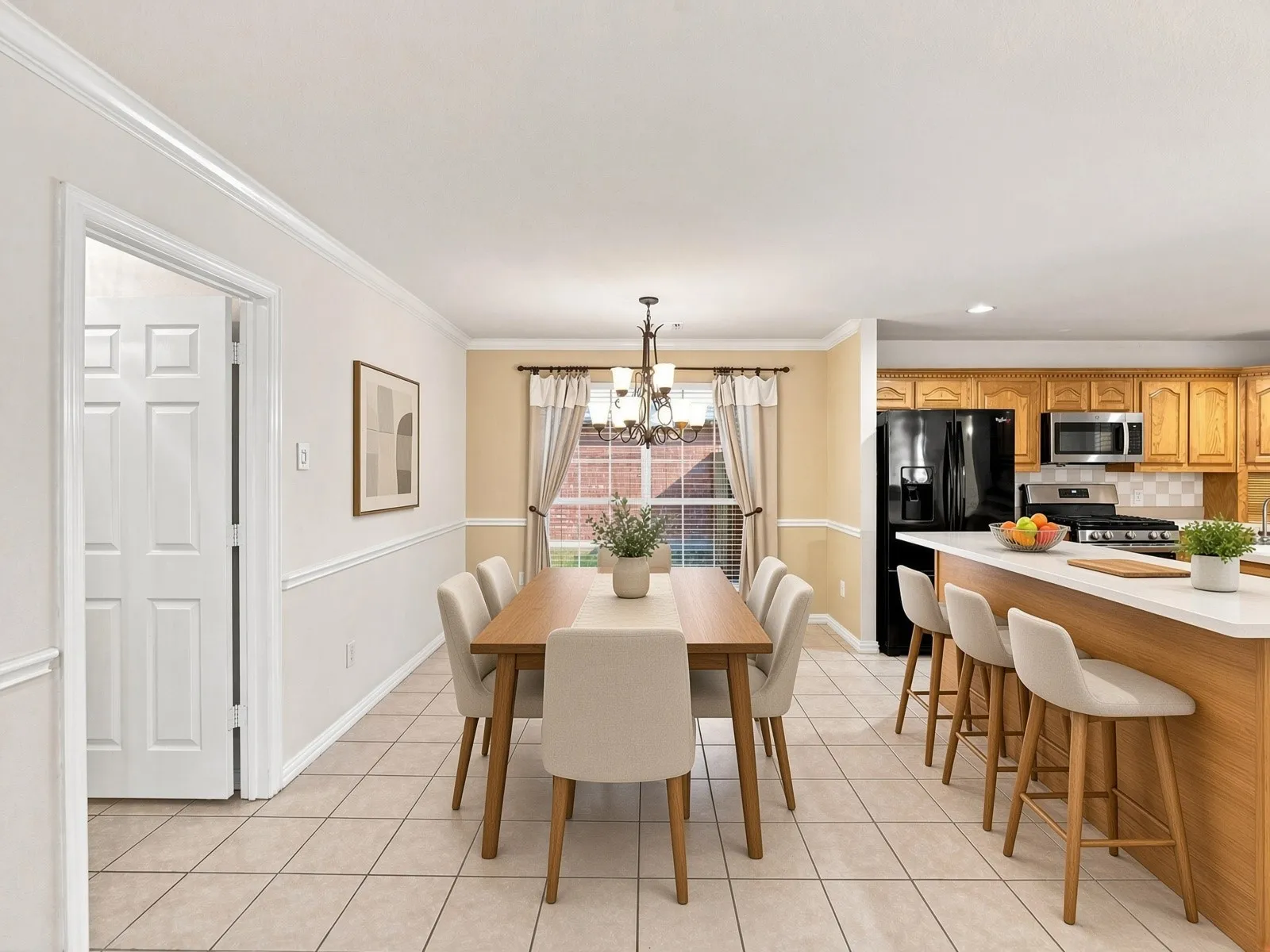 Virtual rendering of the dining room