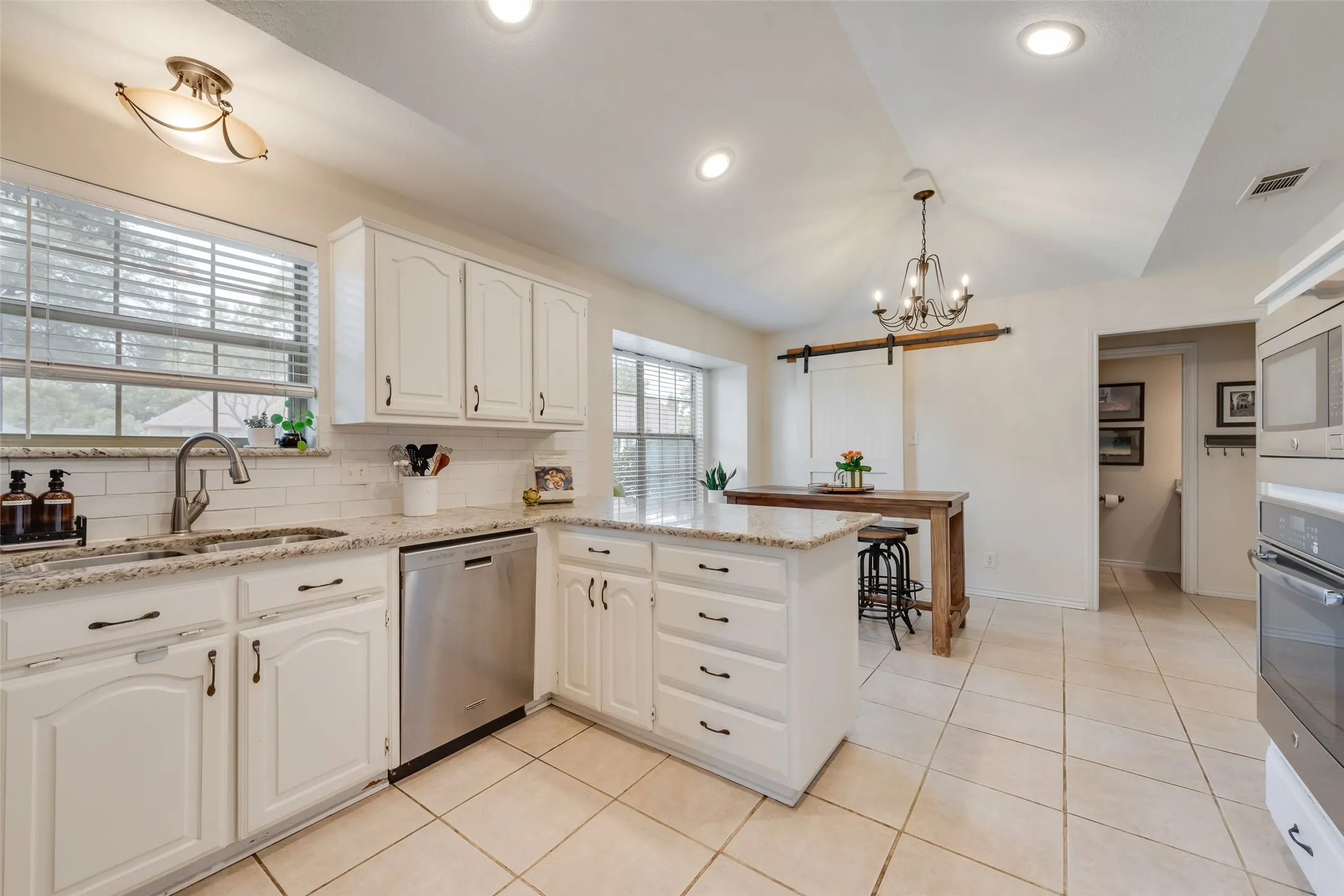 Pretty updated kitchen with granite counters