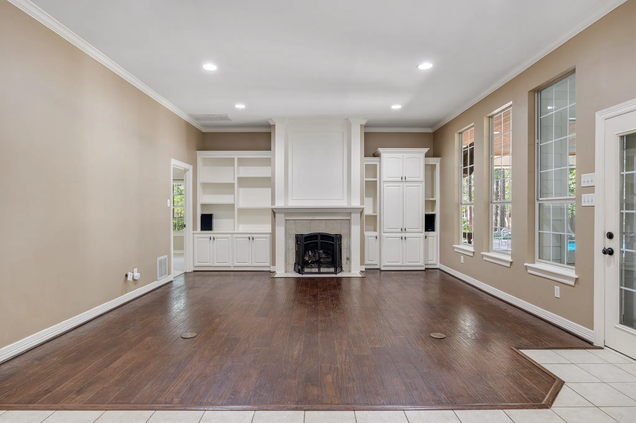 with fireplace