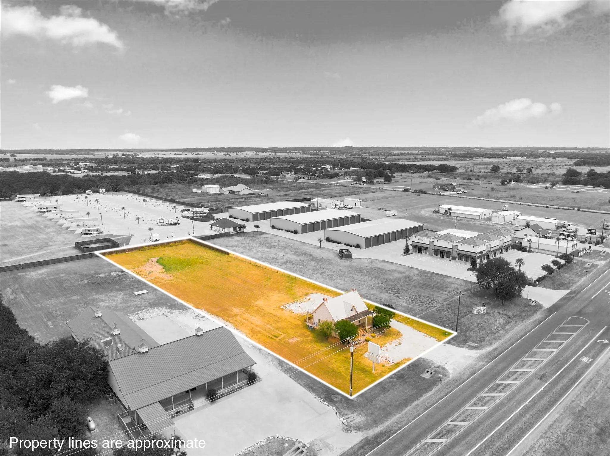 Expansive lot with direct road frontage