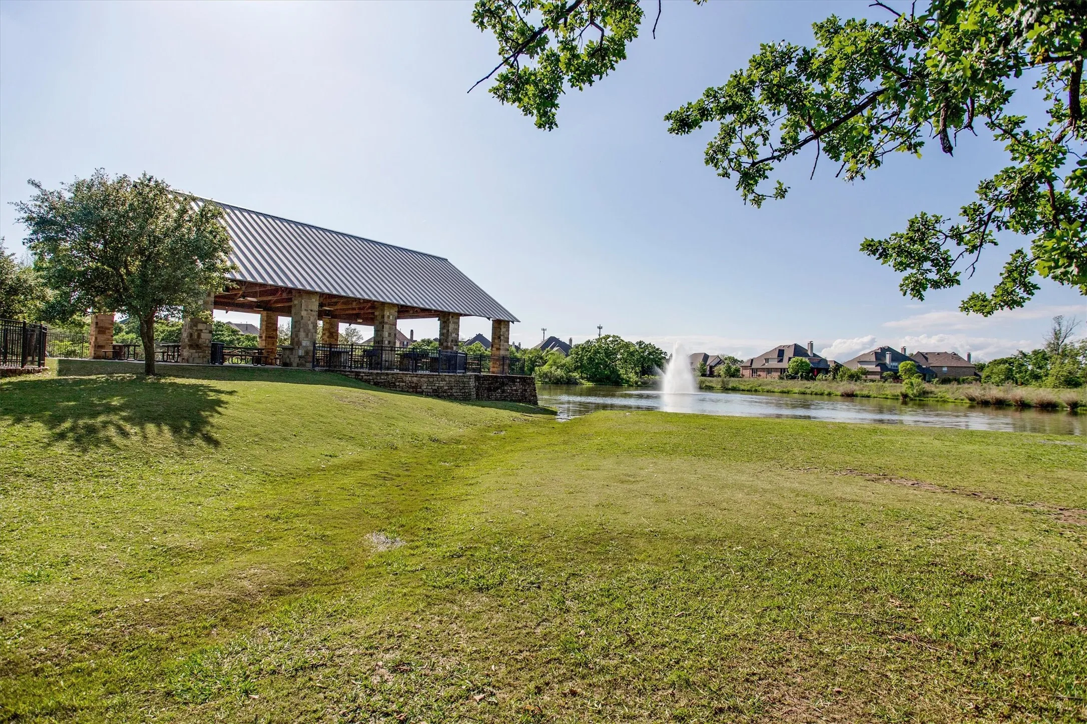 Community pavilion and lakeside green space
