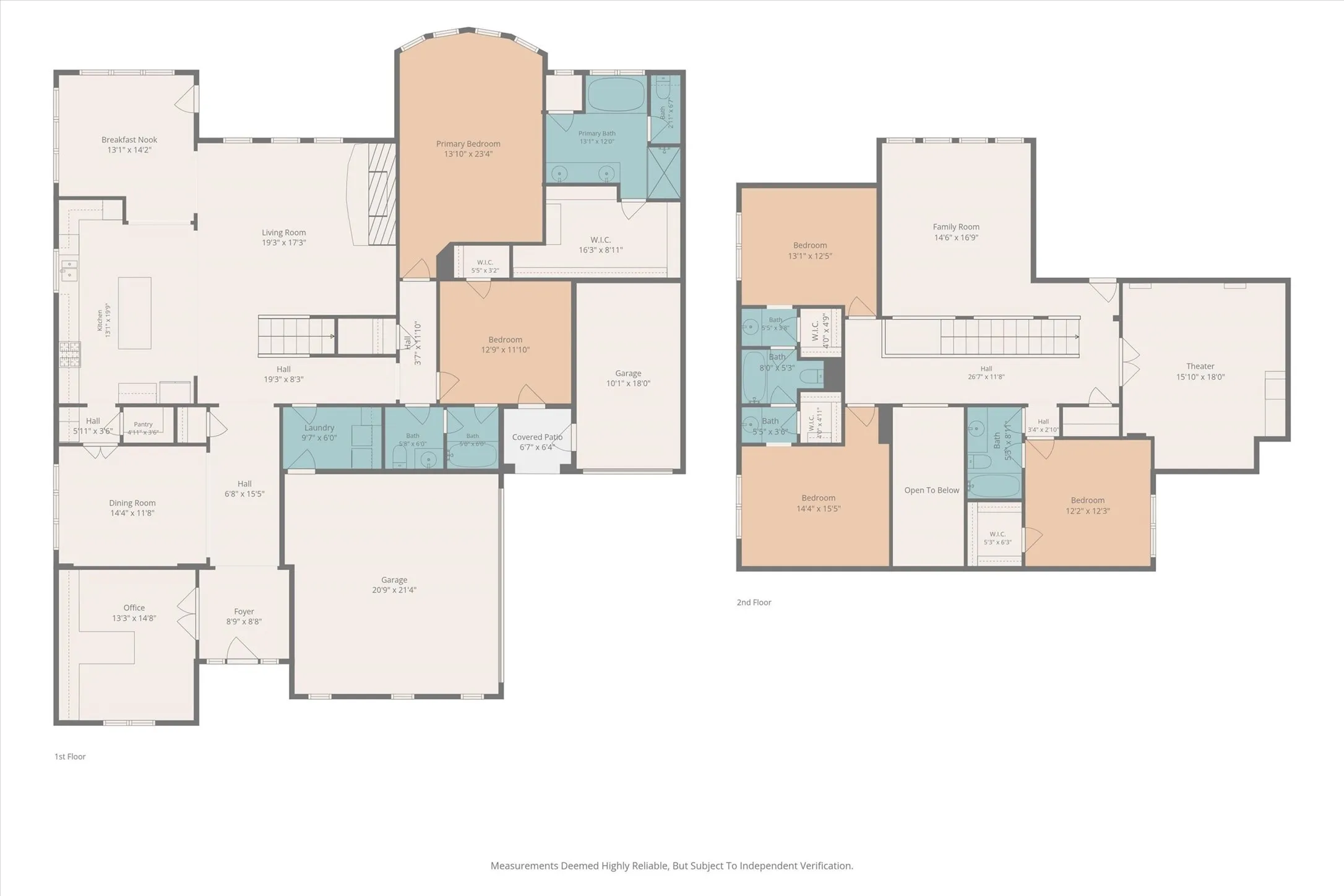 Floor plan overview showing spacious first and second floor layout