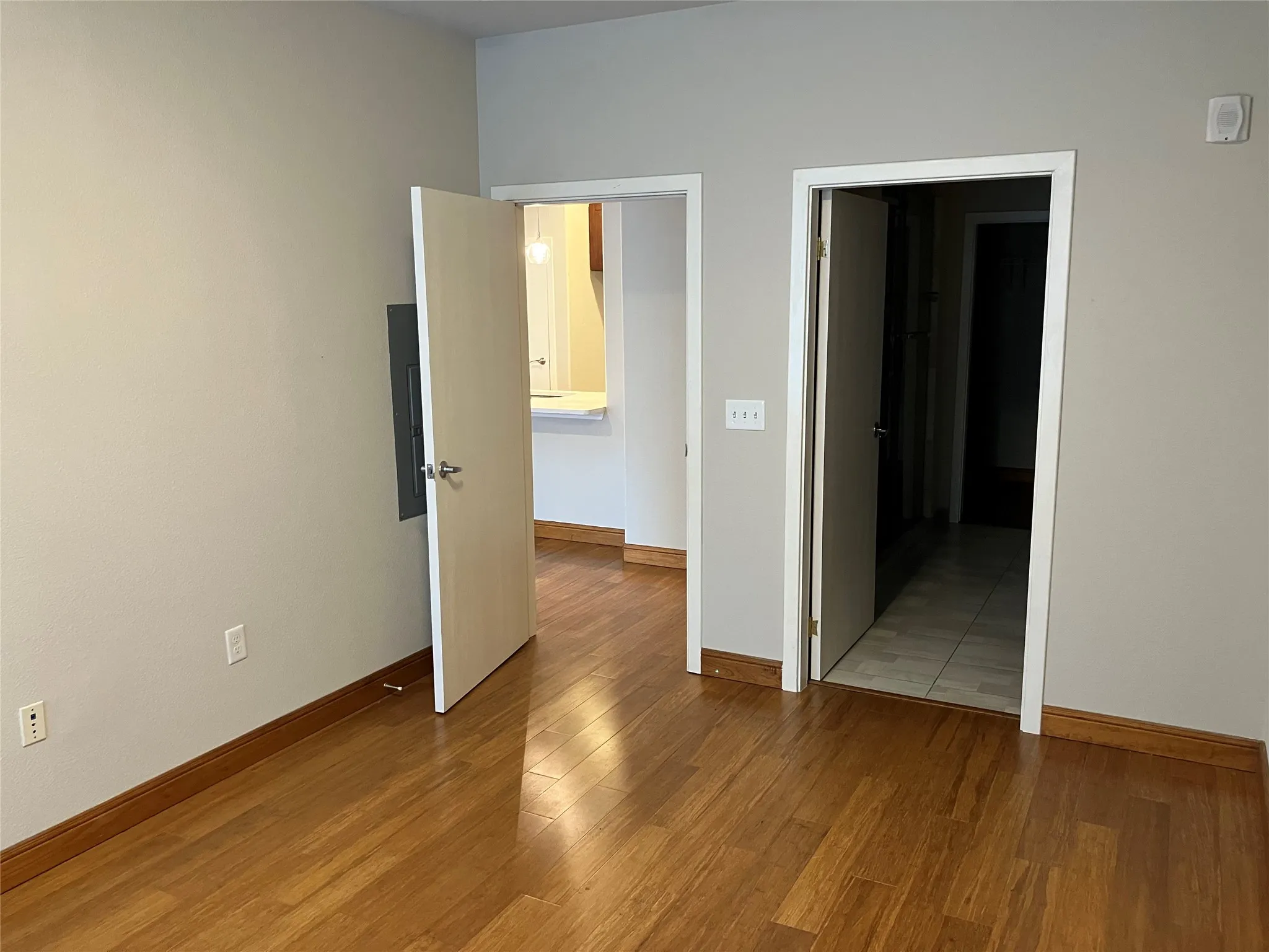 Master bedroom to living area and master bath