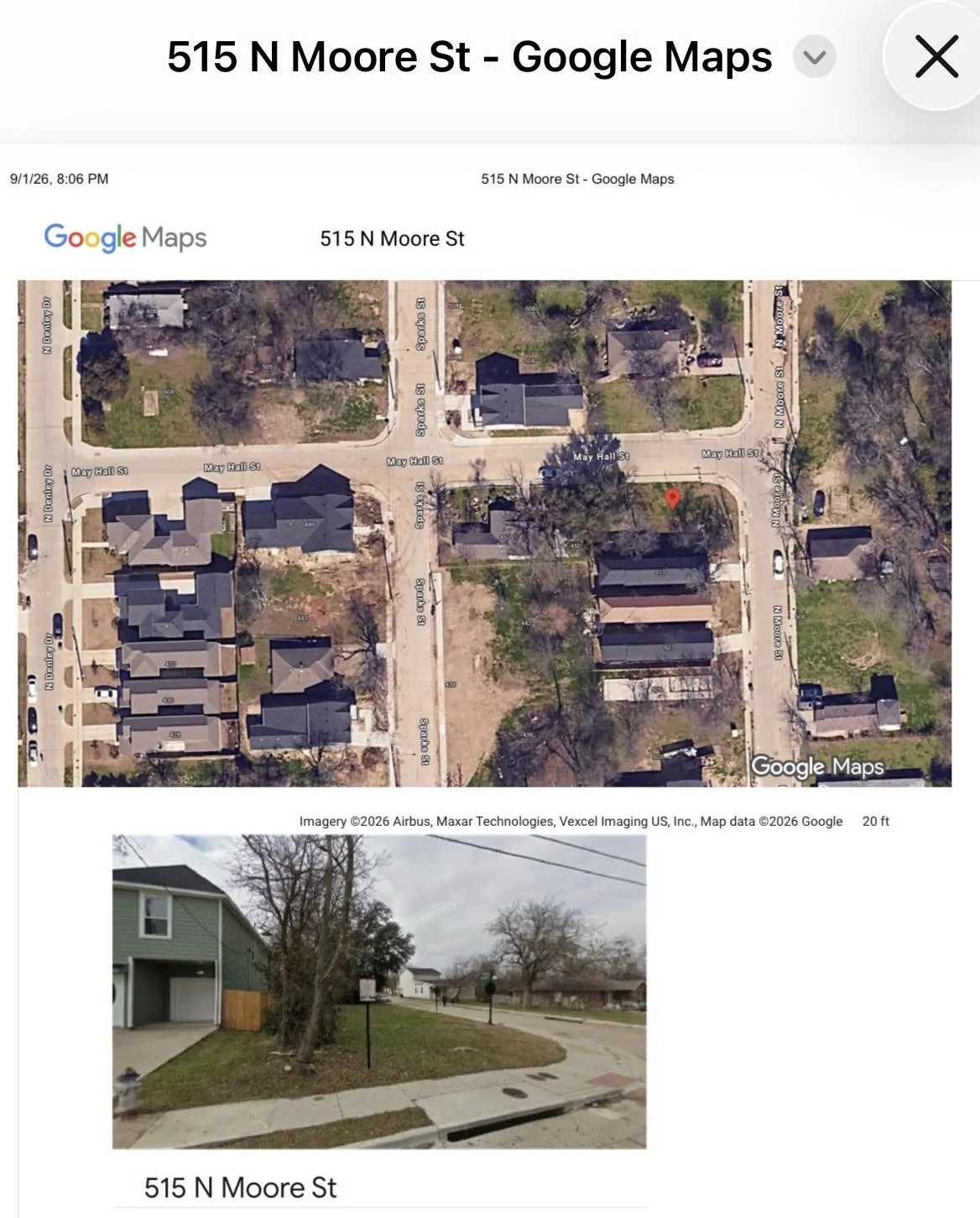 Google aerial photo