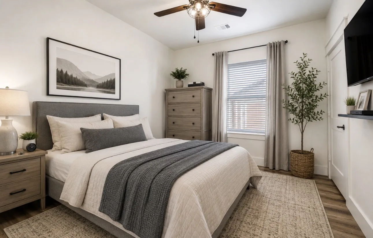Example of what bedroom would look like if not used as an exercise room
