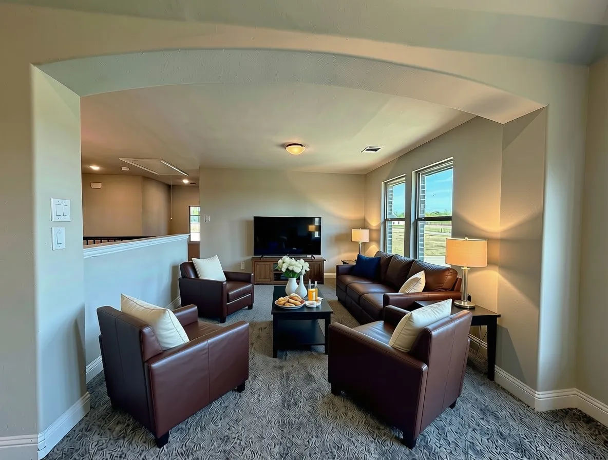 Loft area to relax & play or makes good home school or homework area
