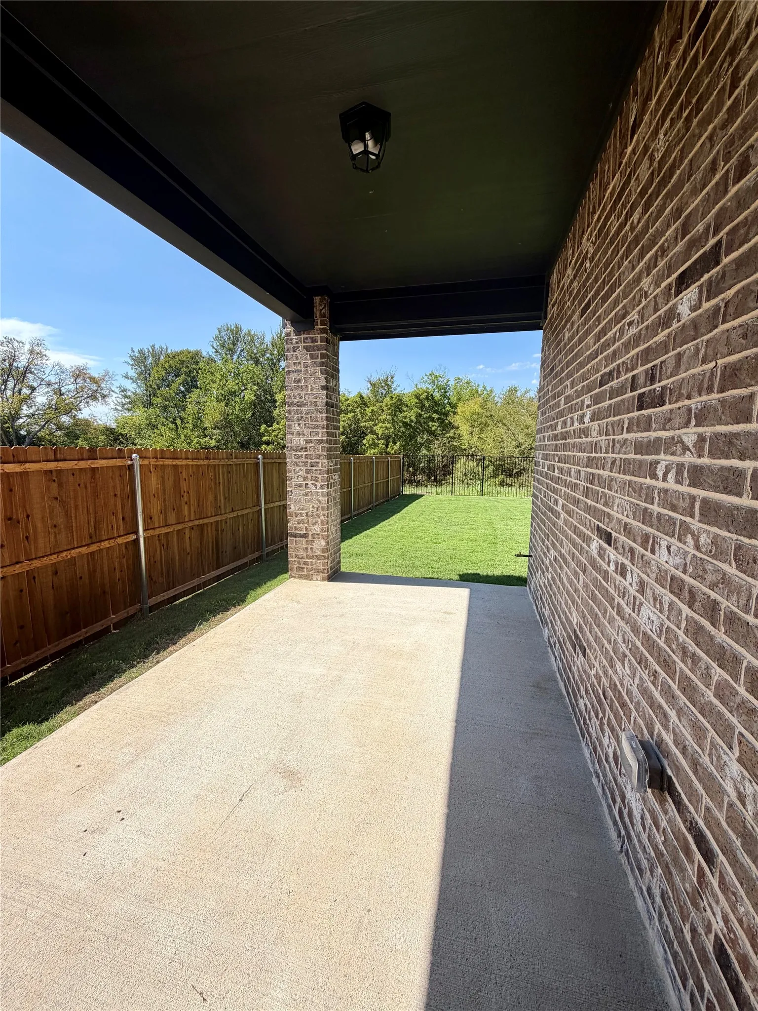 Covered patio is plumbed for gas for your grill
