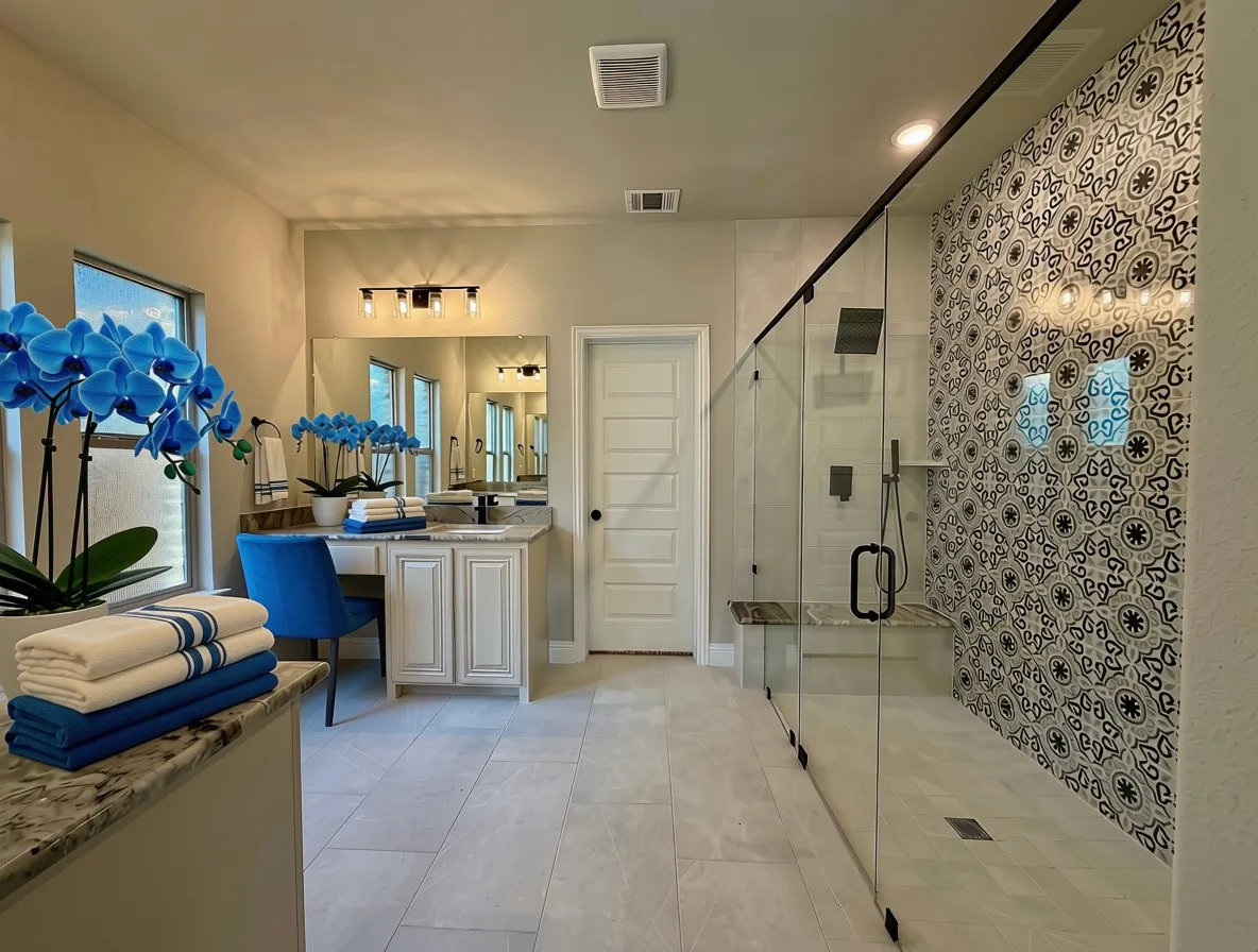 Spa-like master bathroom is the star of the show!