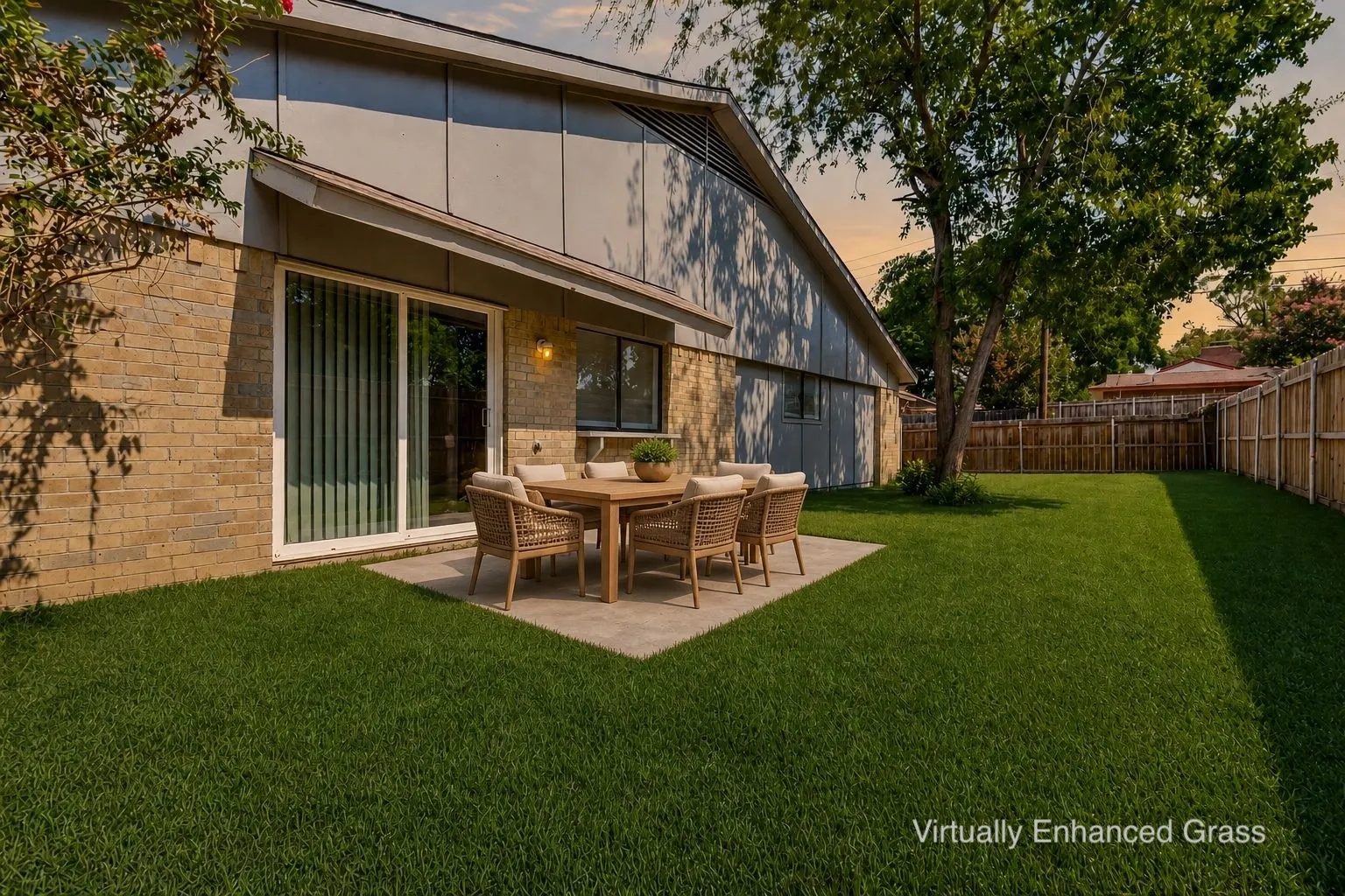 Side yard with concrete open patio