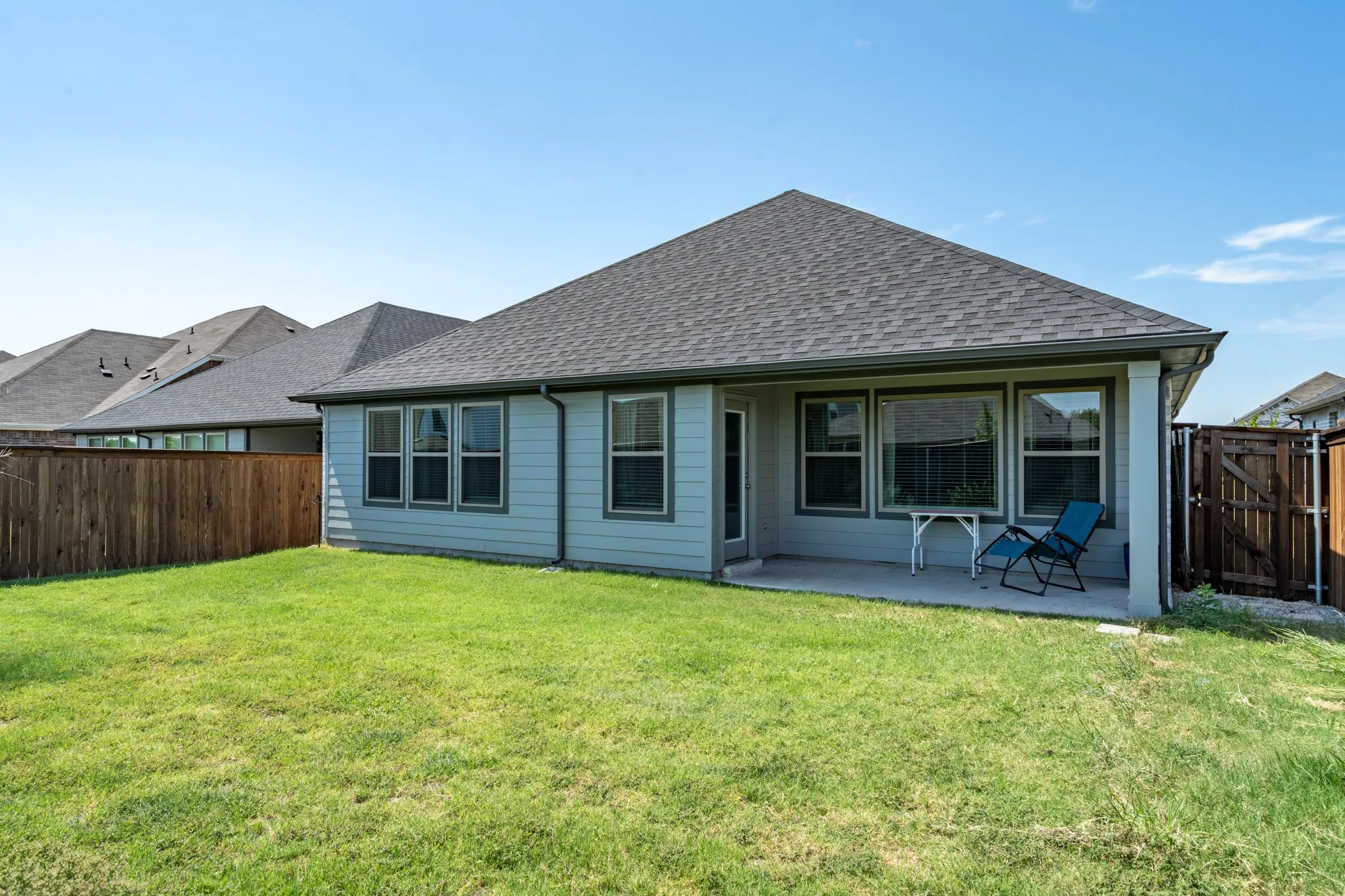 Complete with a covered patio area to relax in the shade.
