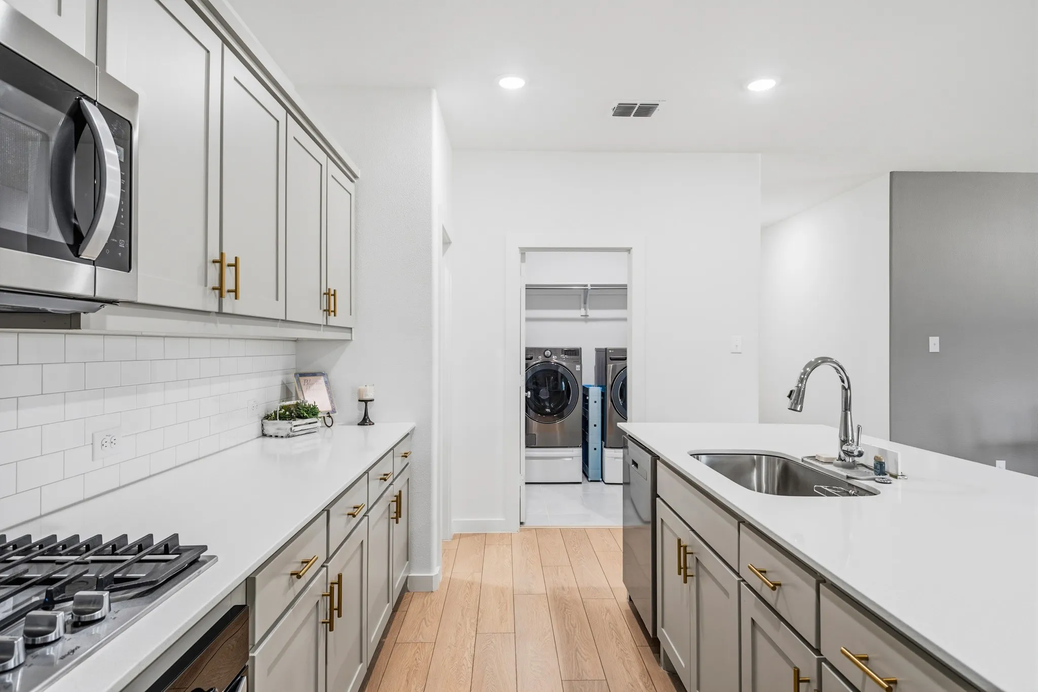 Not only do you get all this counterspace and sleek stainless steel appliances to match.