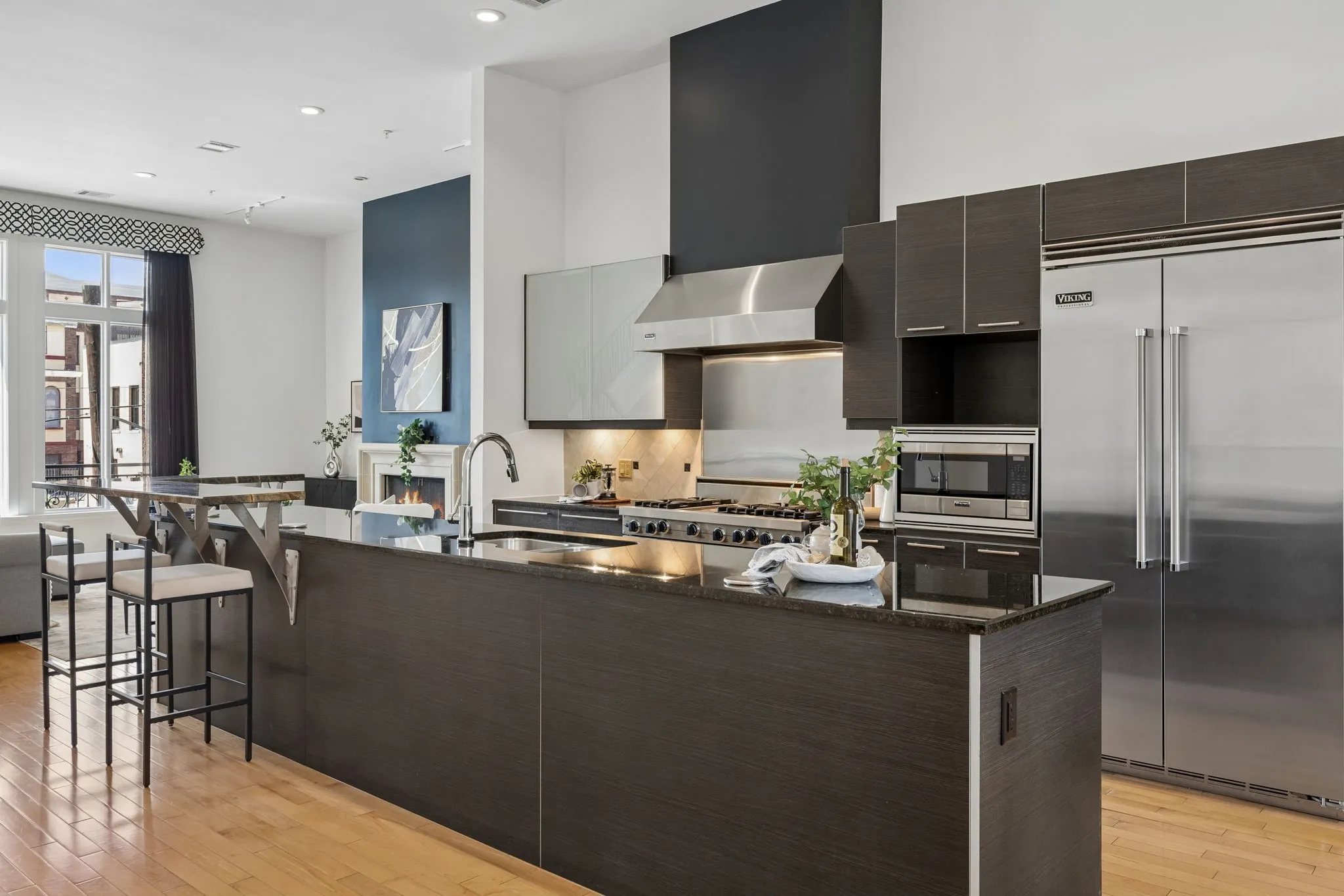 Chef’s Kitchen With Viking Appliances, Black Granite Counters, And Biefbi Italian Cabinetry
