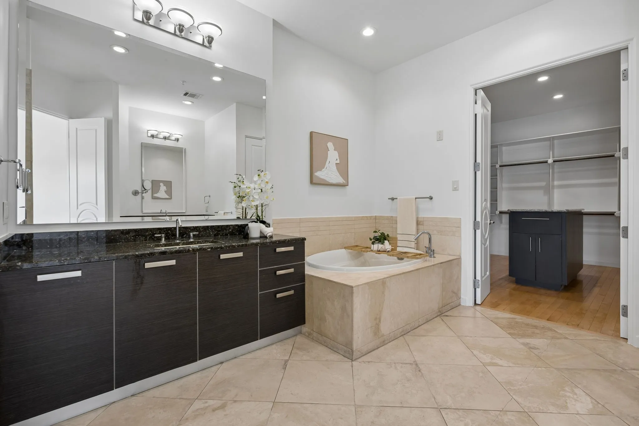 Spa-Inspired Retreat With Air-Jet Soaking Tub, Dual Vanities, And Generous Walk-In Closet