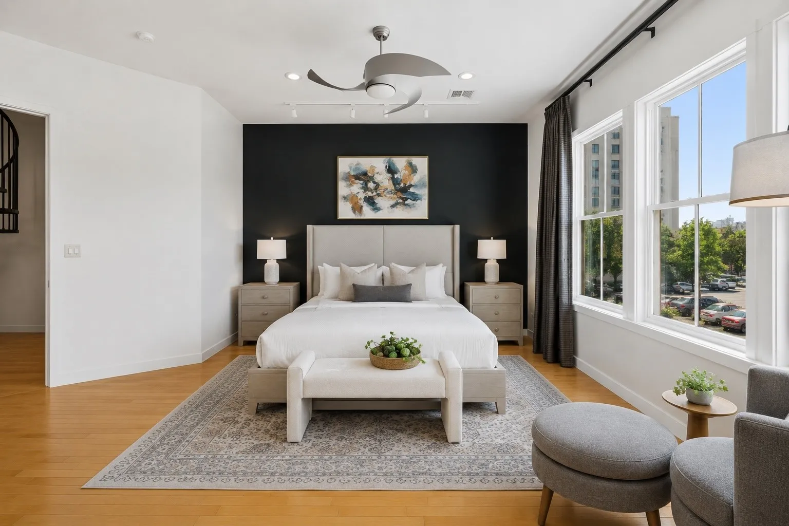 Light-Filled Primary Retreat With Sitting Area And Peaceful Atmosphere