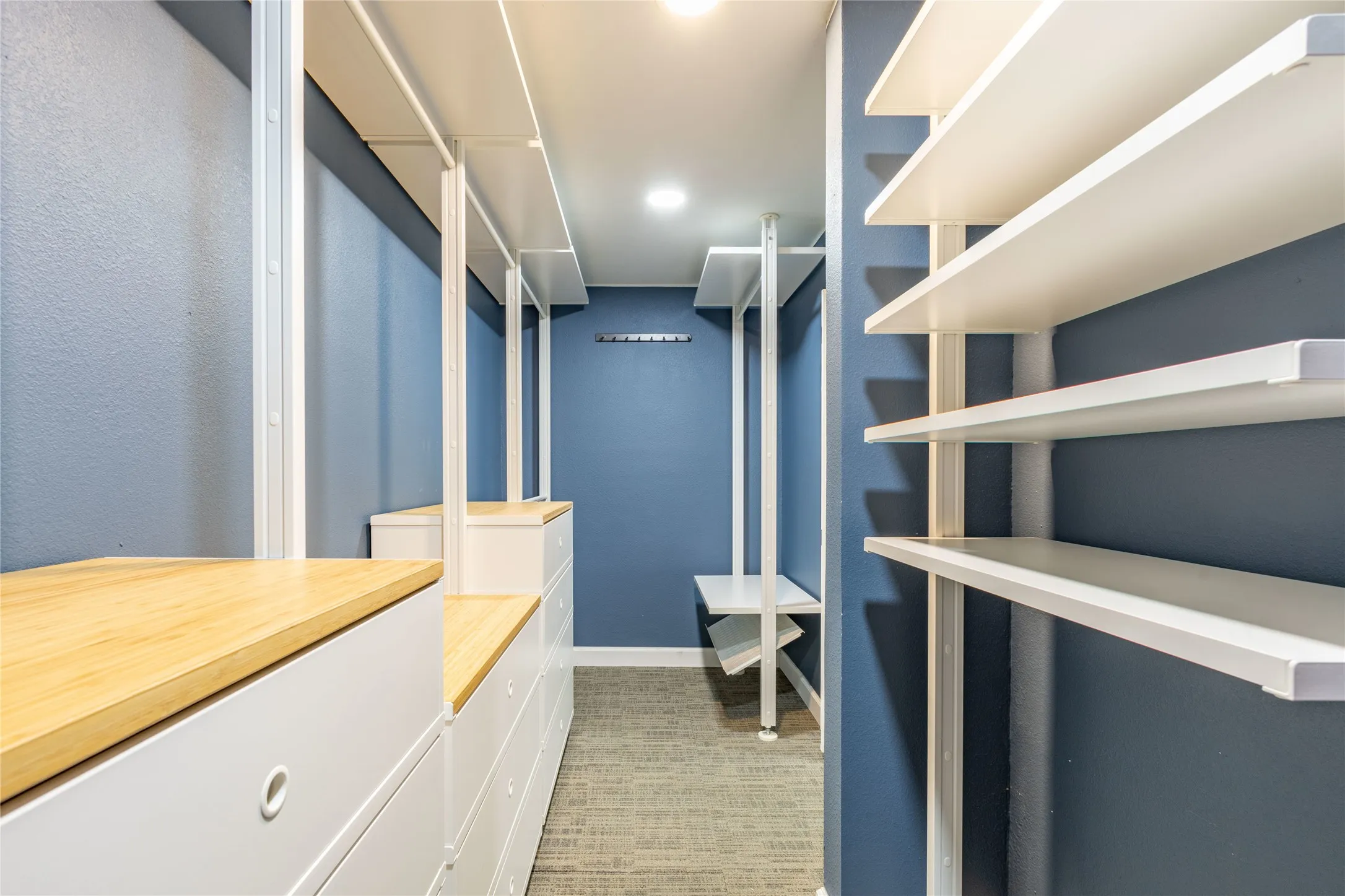 Built-in drawers and shelves are a fantastic addition to this great closet