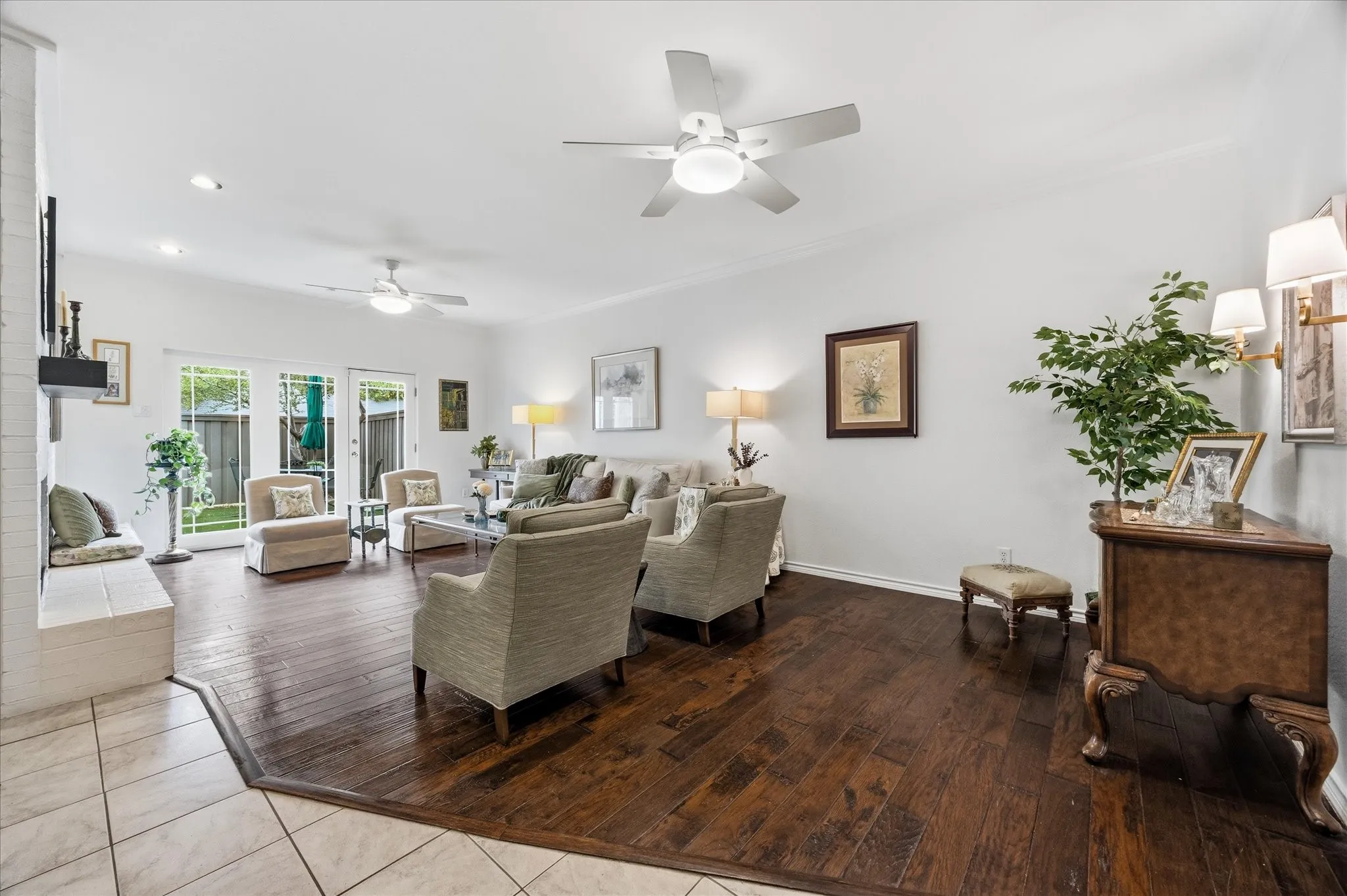 French Doors from Living Room to Private Patio