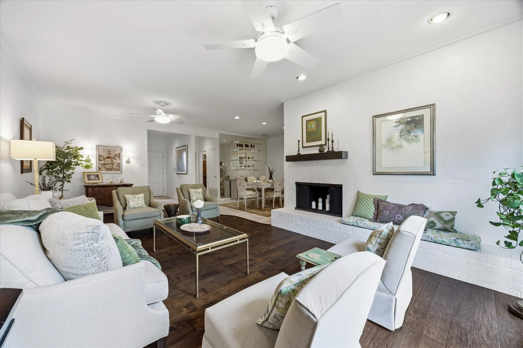 Living Room with Engineered Harwoods and Fireplace