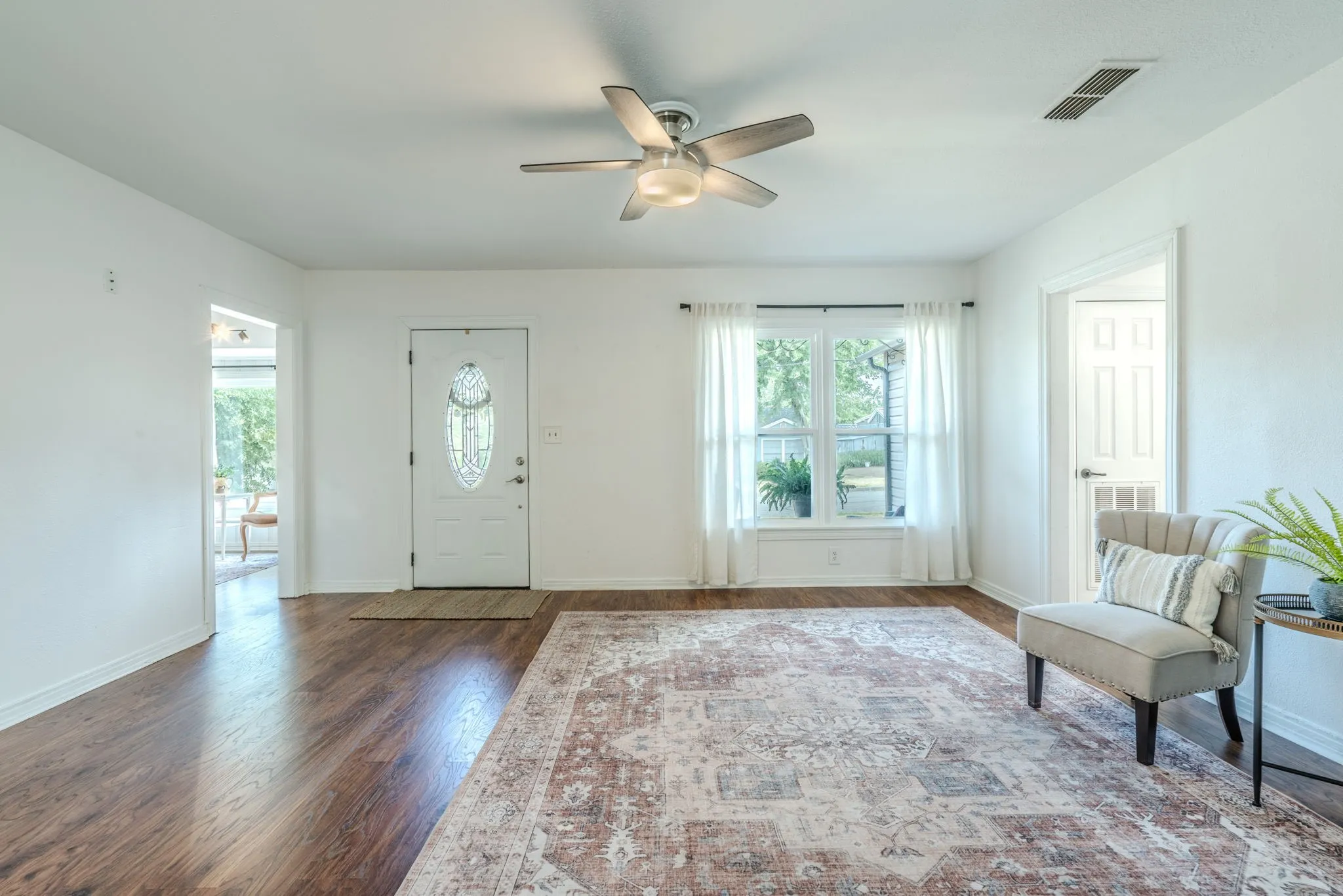 Living with view of front porch