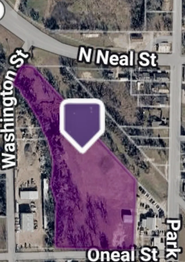 Aerial Map. Displaying the property streets. boundaries and surrounding street names