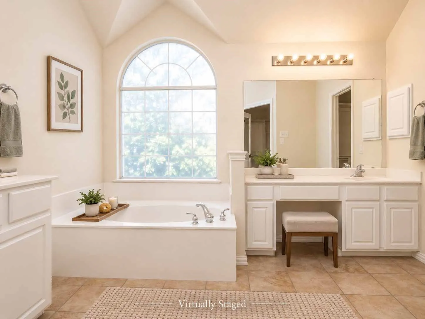 Virtually Staged Primary Bathroom