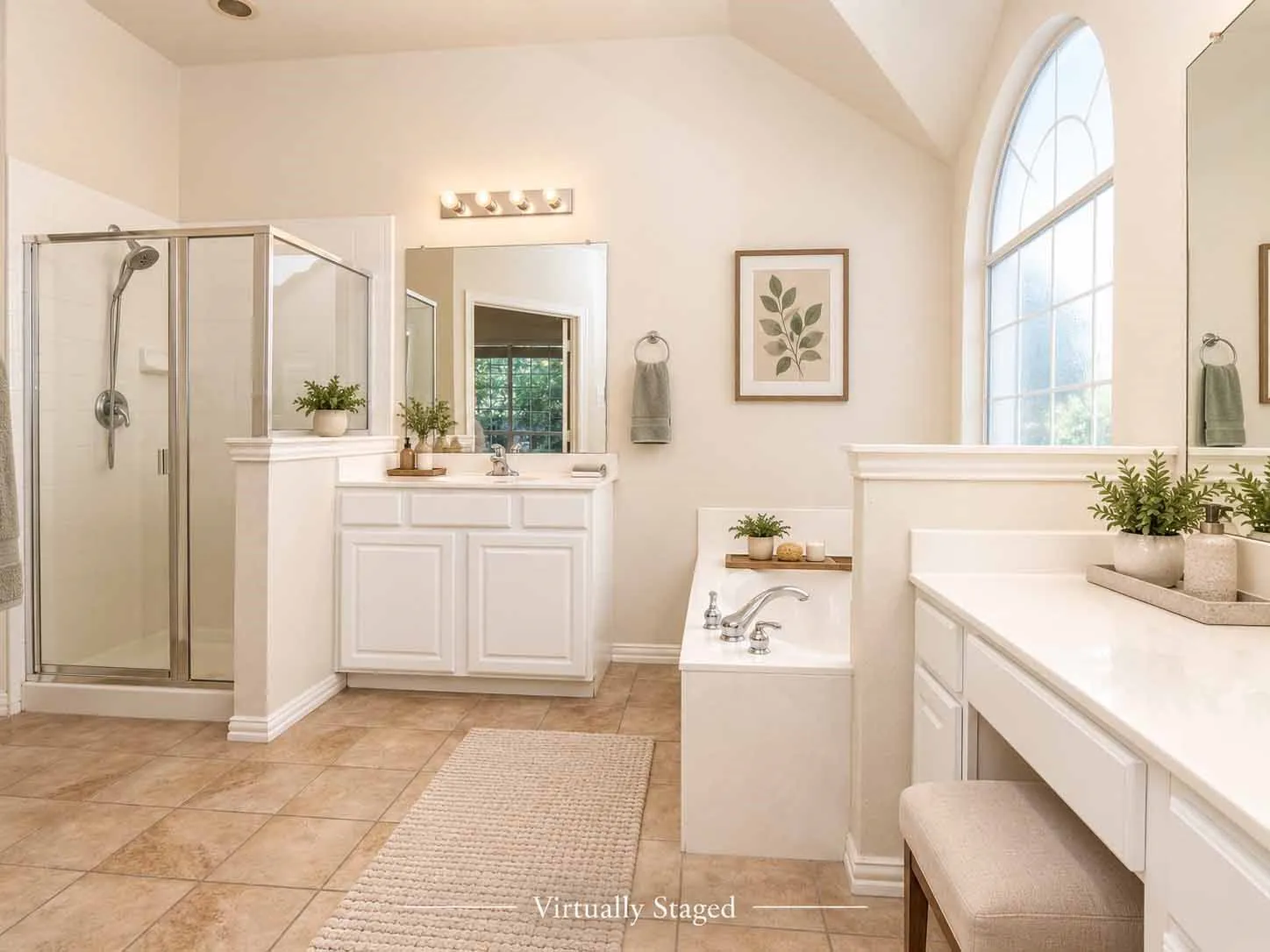 Virtually Staged Primary Bathroom