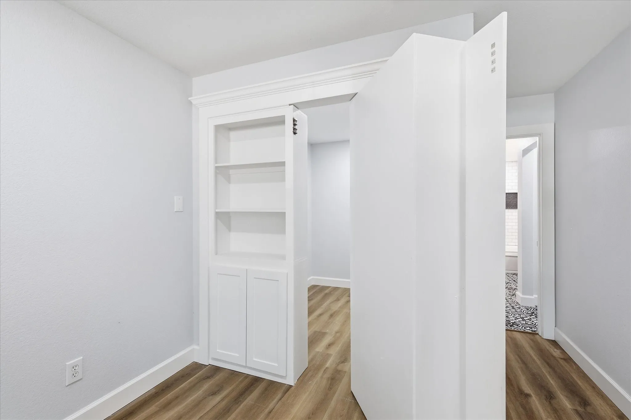 Secret room behind bookcase