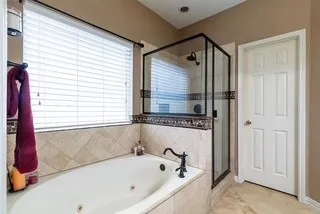 Separate jetted tub and shower