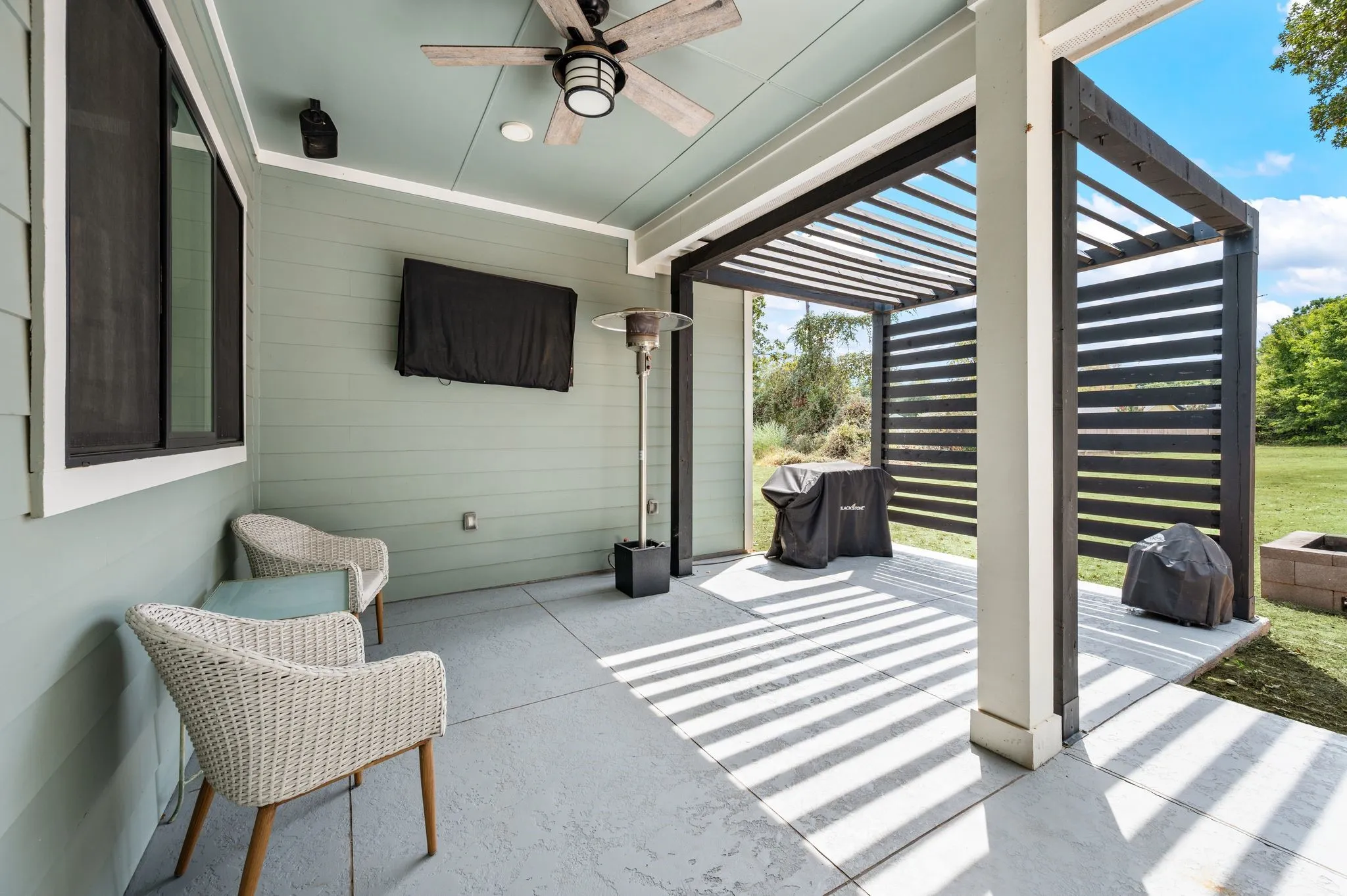 Rear Patio, Extended with gas stub outs for future outdoor kitchen