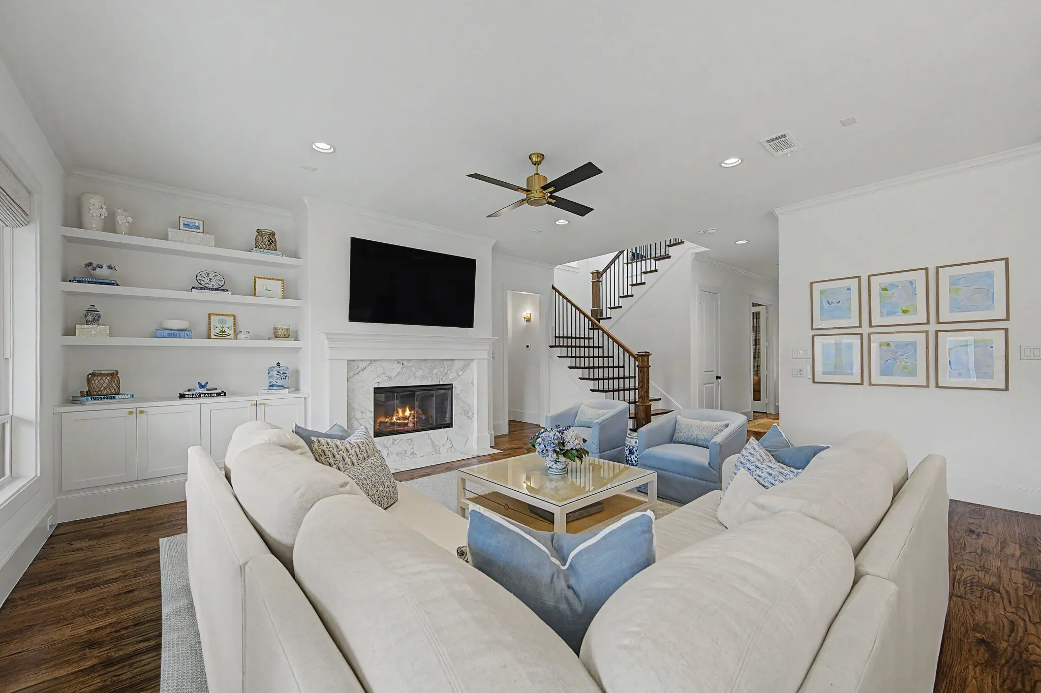 Living room with built-ins