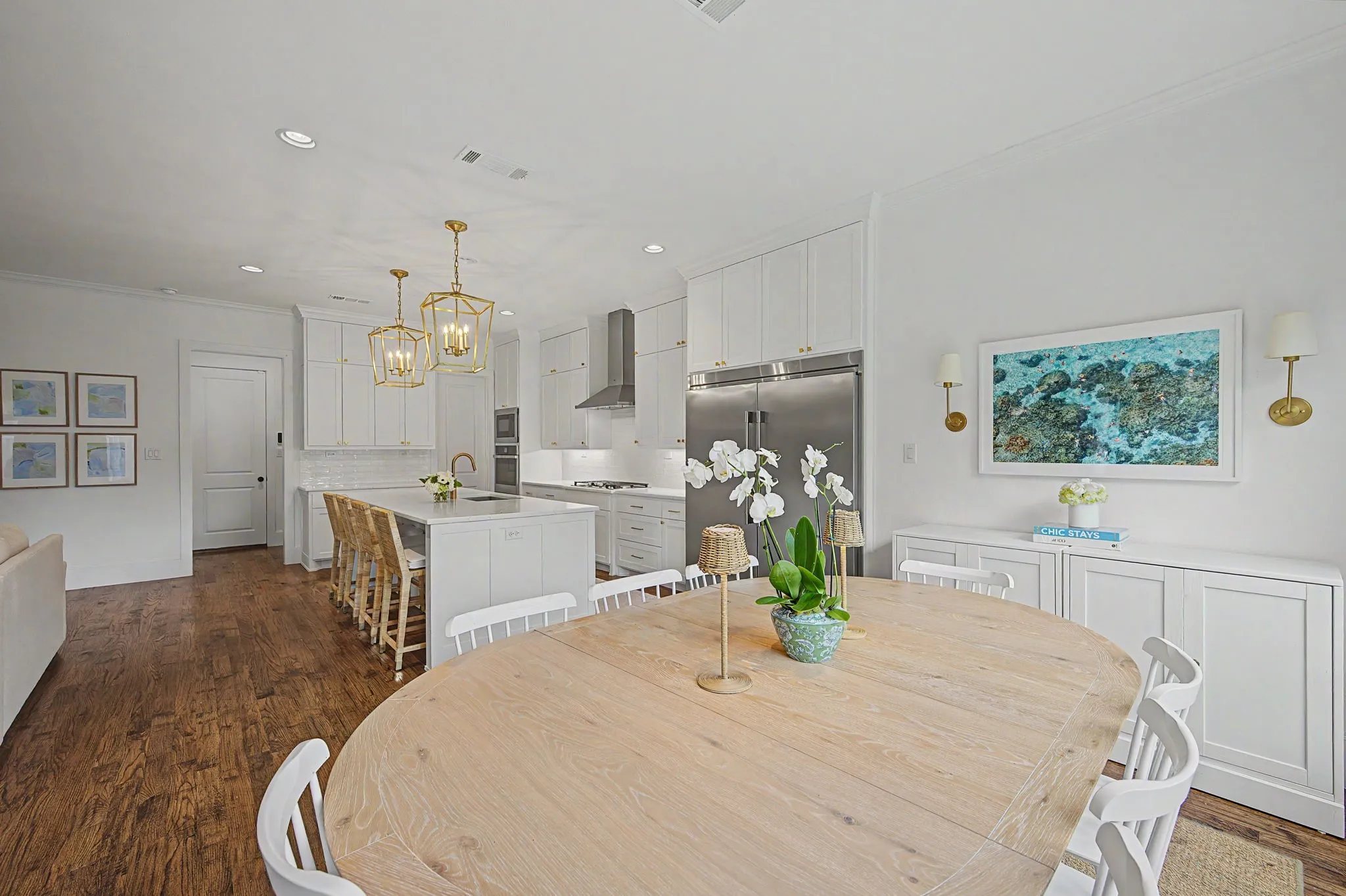 Dining area open to the kitchen