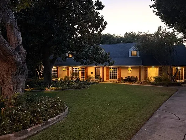 Here is a twilight shot showing the recently  installed LED lights.  Just beautiful!