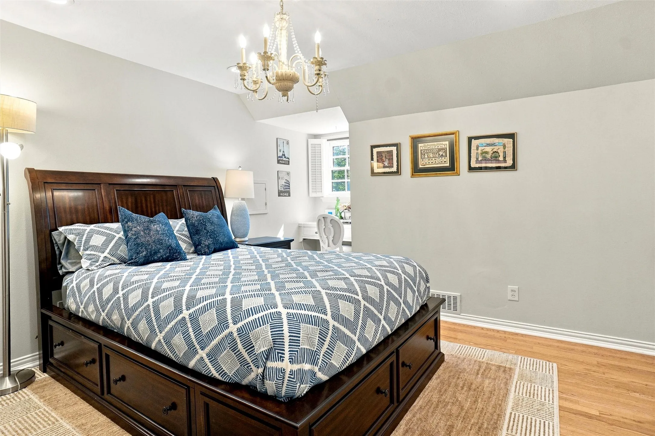 This is the guest room off of the game room at the opposite end of the hall where two other bedrooms are located. This would make a perfect  SECOND PRIMARY BEDROOM.