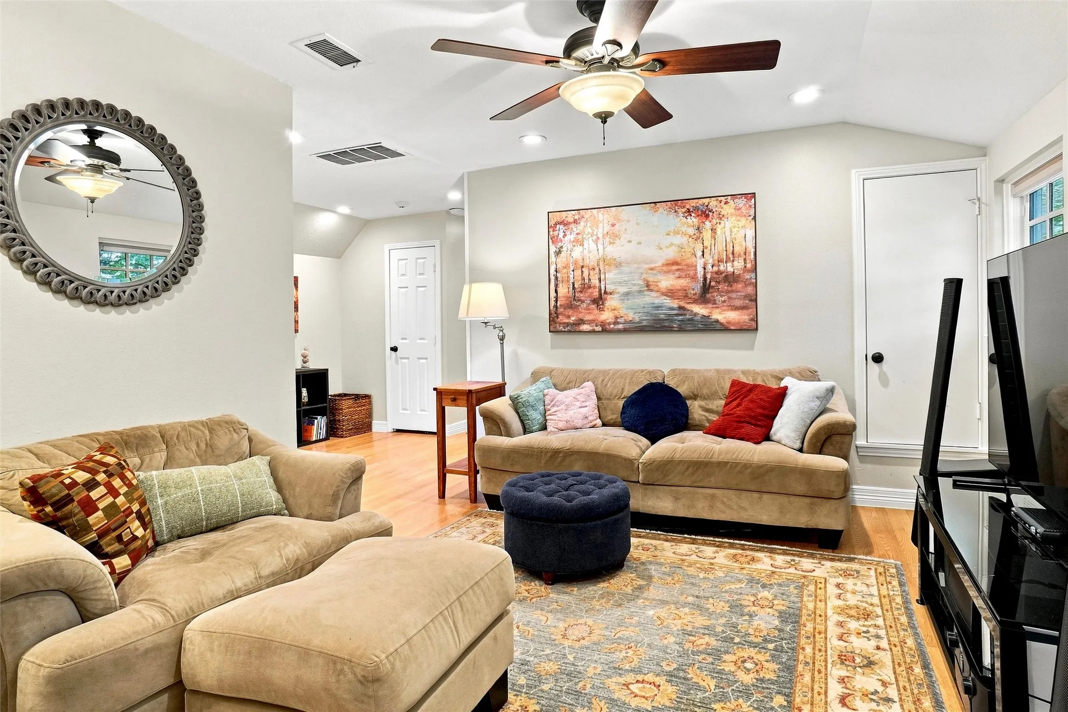 Yet another view of this expansive room. Such a wonderful space.  The area could actually create a separate suite arrangement all together with its on dining, living room, bedroom, and bath for a MULTI-GENERATIONAL space.