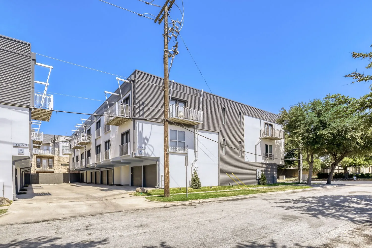 Contemporary multi-story exterior with balconies