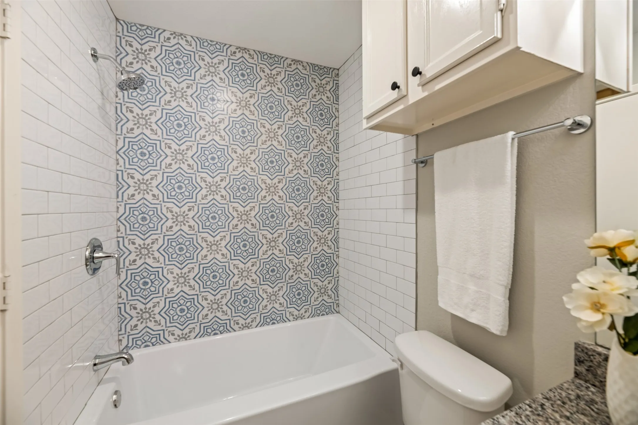Hall tub, tile surround and faucet are all new