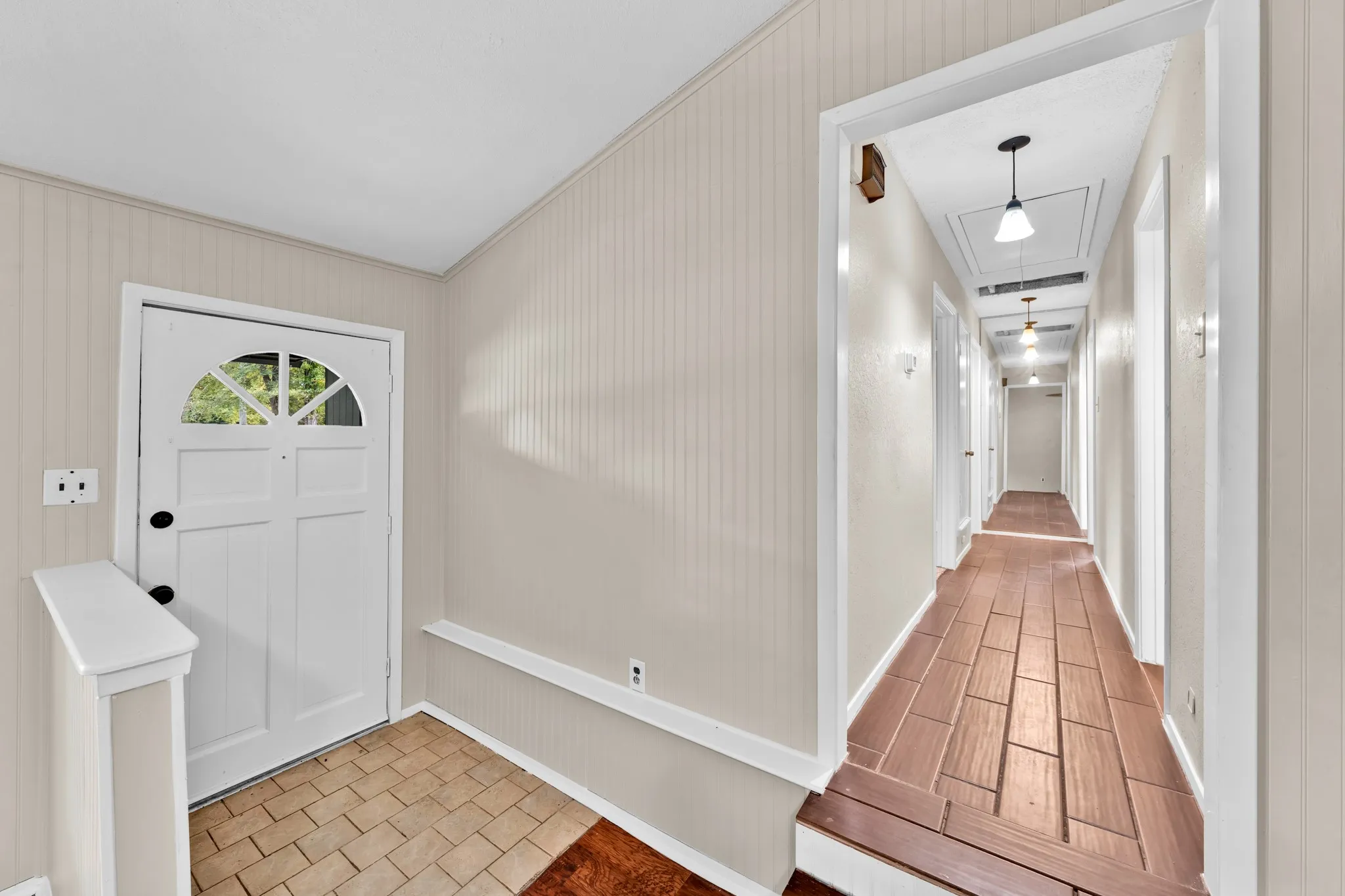 showing hallway to bedrooms