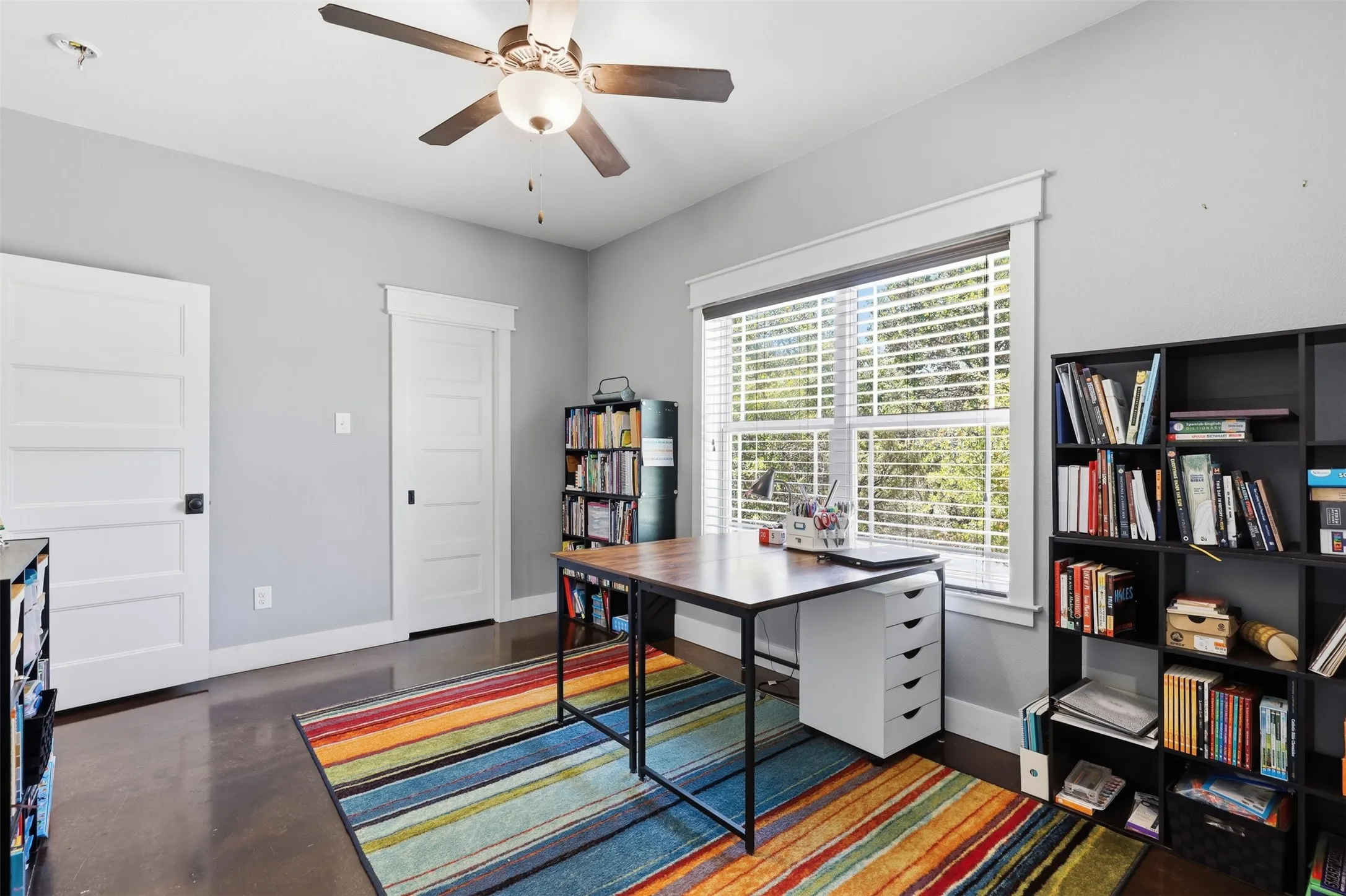 Bedroom that currently serves as a classroom