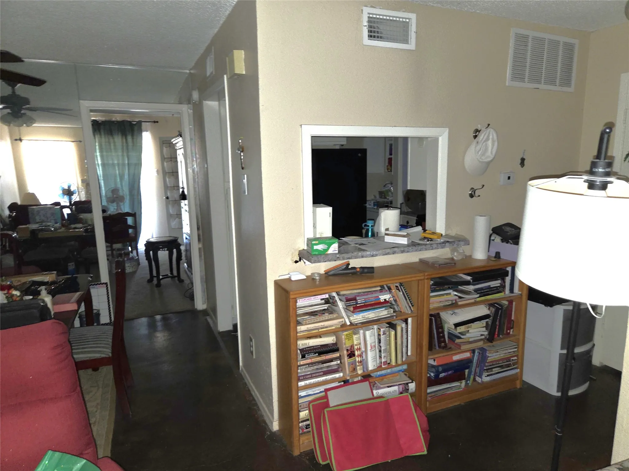 View toward kitchen from living room....prior to clean-out
